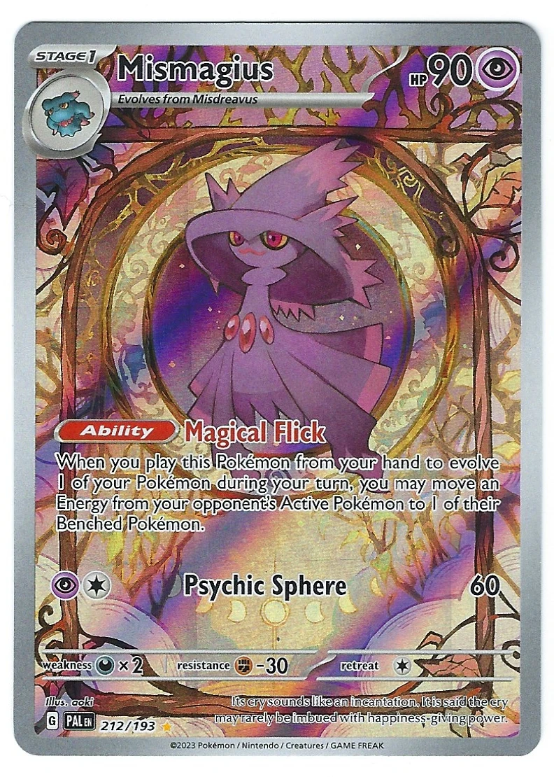 Mismagius 212/193 Paldea Evolved front card photo in GradeValue pregrading report