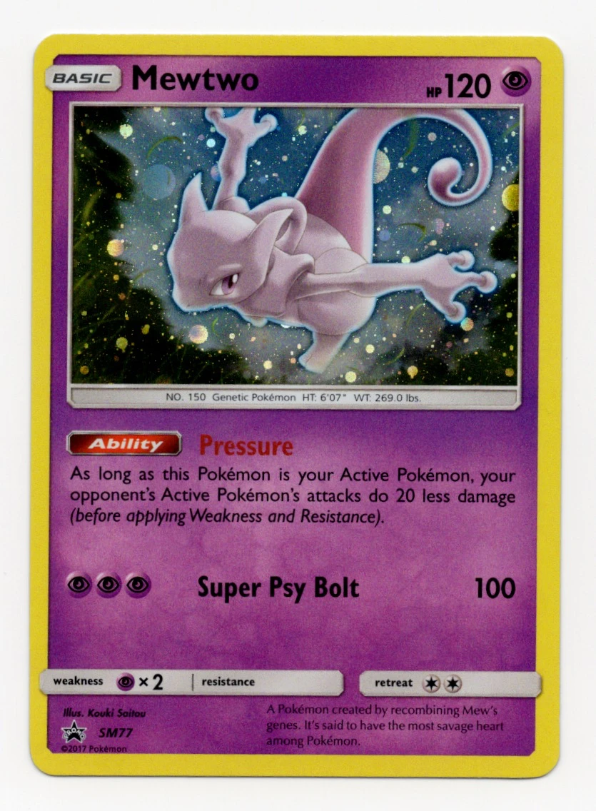 Mewtwo SM77/248 SM Black Star Promos front card photo in GradeValue pregrading report