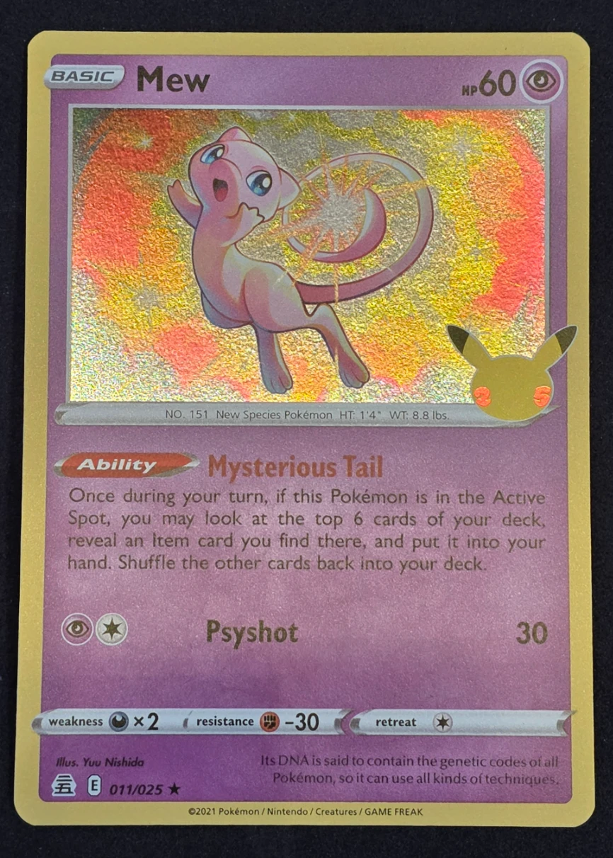 Mew 011/25 Celebrations front card photo in GradeValue pregrading report