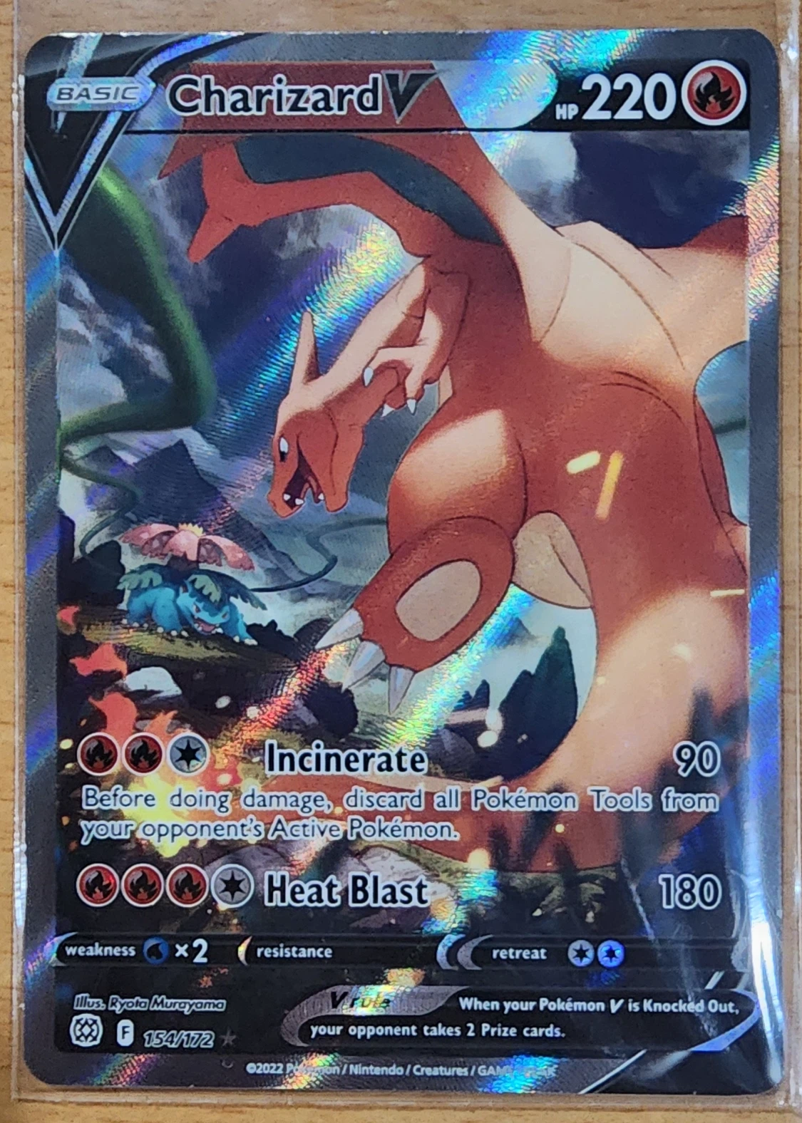 Charizard V 154/172 Brilliant Stars front card photo in GradeValue pregrading report