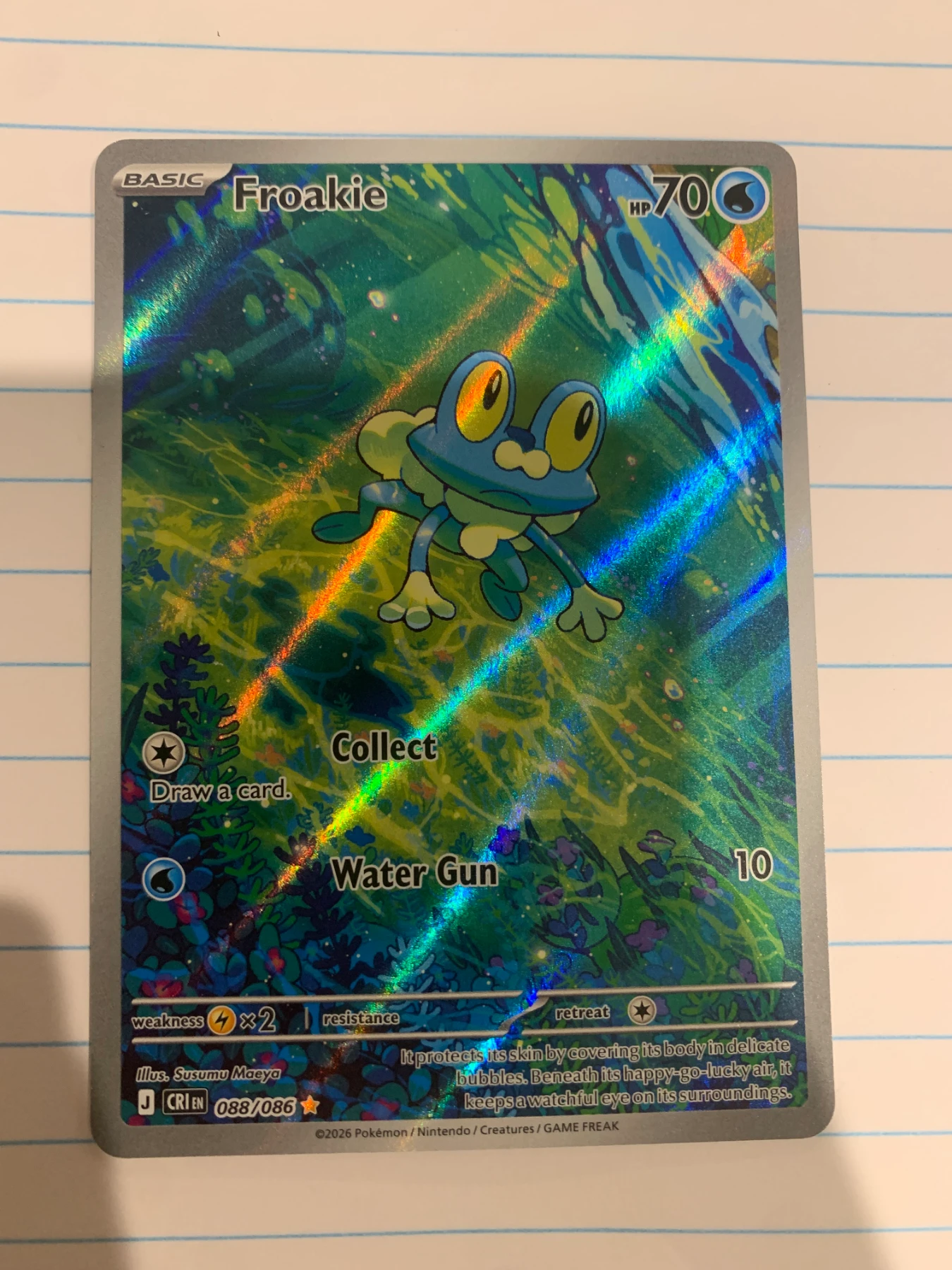 Froakie 088/86 Chaos Rising front card photo in GradeValue pregrading report