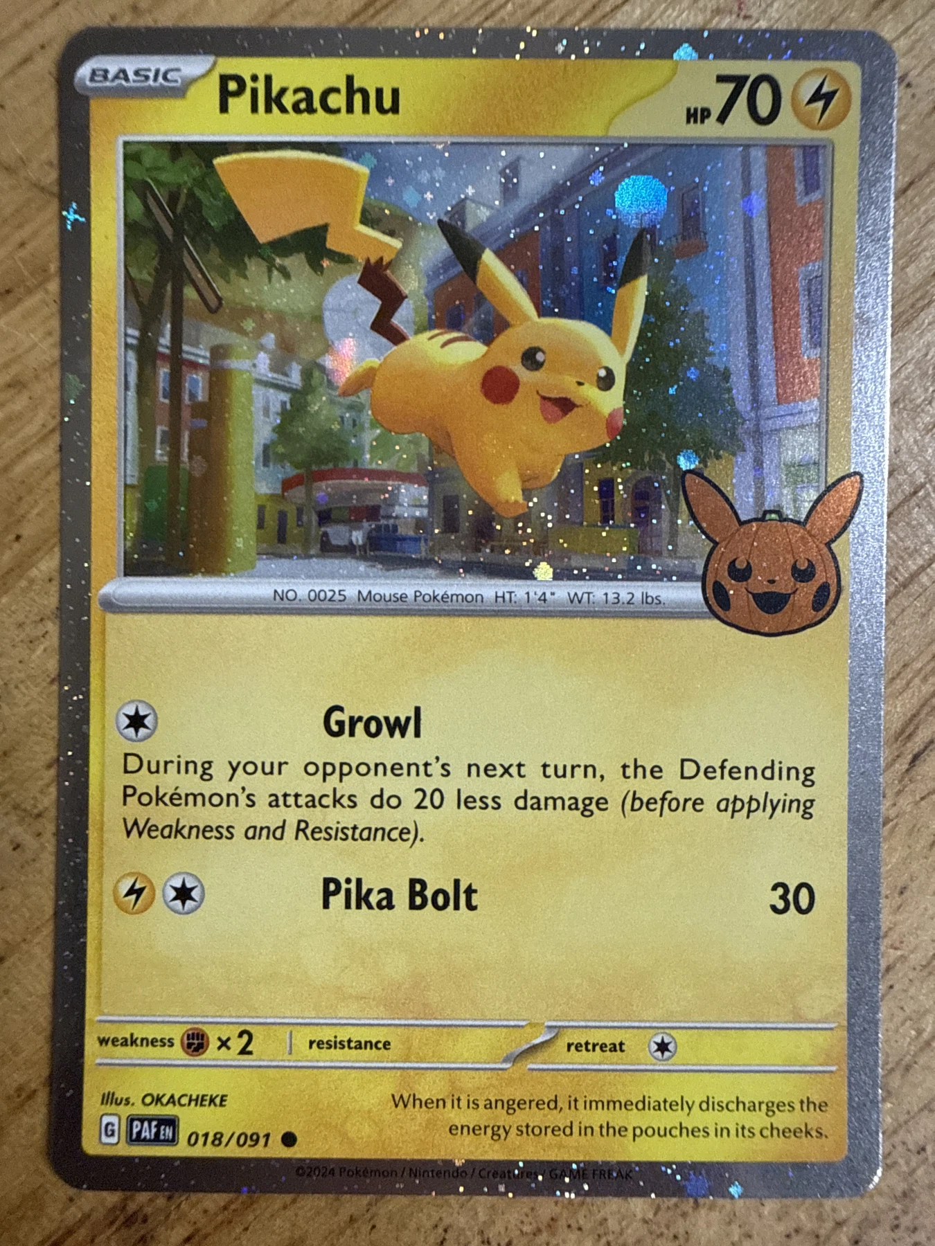 Pikachu 018/91 Paldean Fates front card photo in GradeValue pregrading report