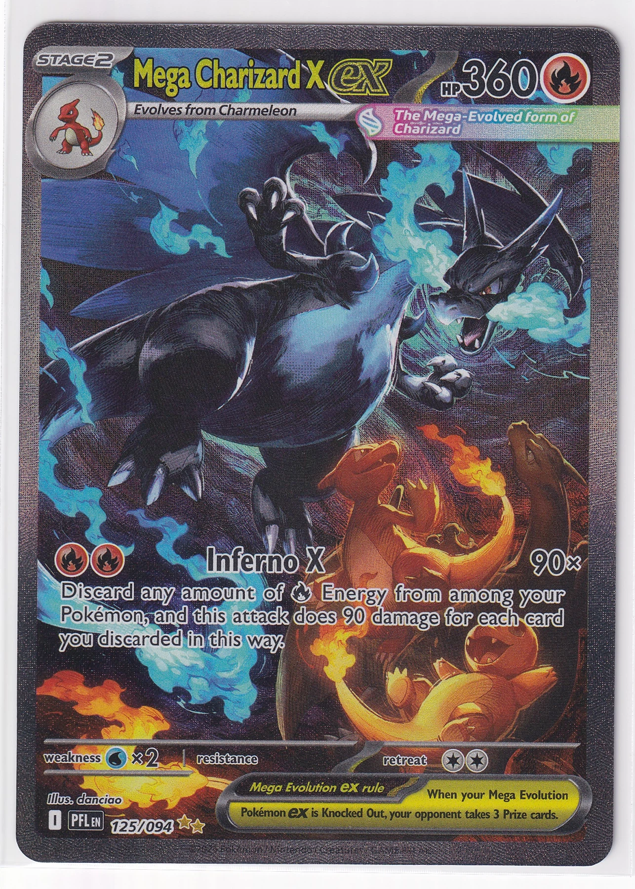 Mega Charizard X ex 125/94 Phantasmal Flames front card photo in GradeValue pregrading report