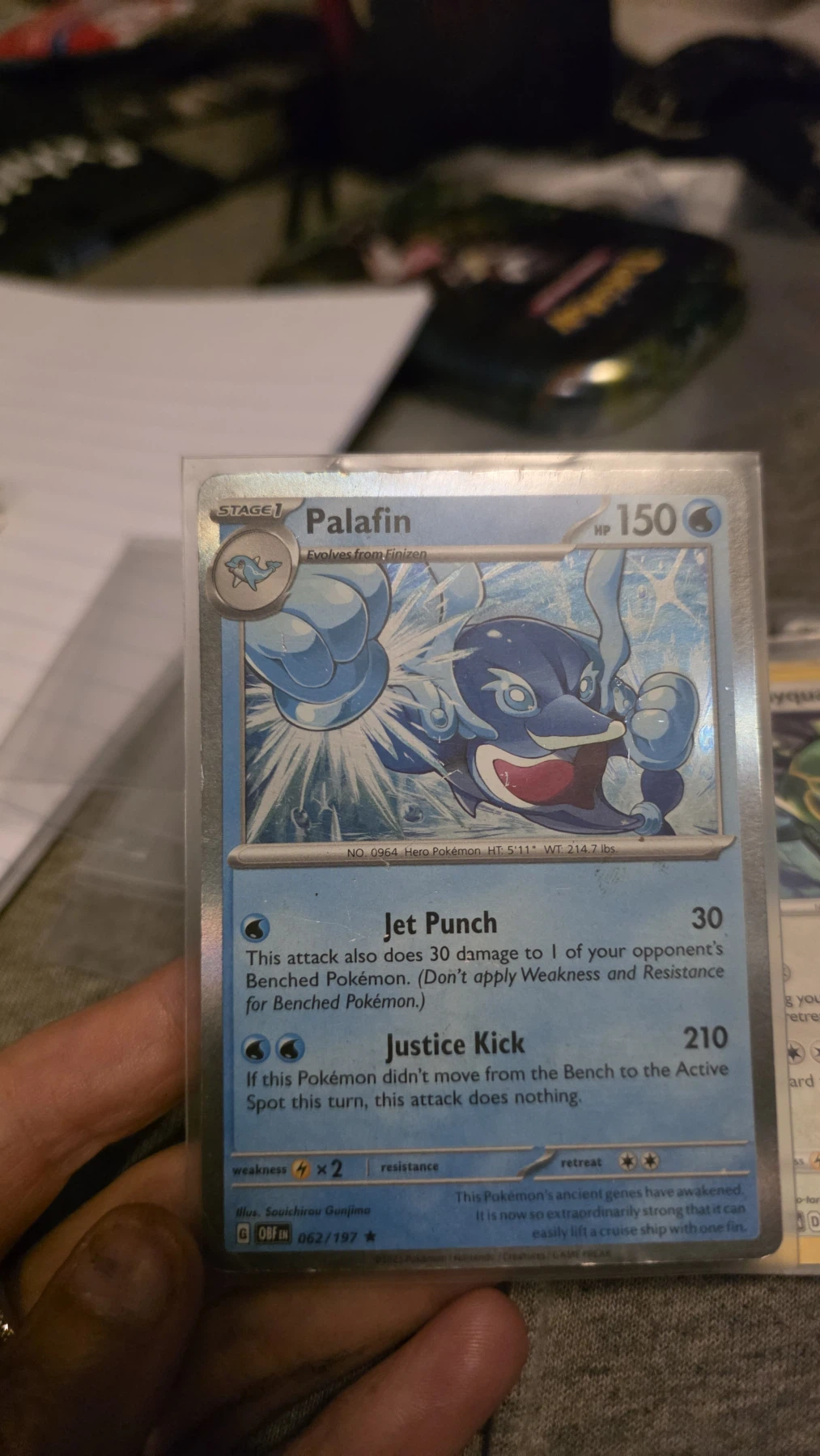 Palafin 062/197 Obsidian Flames front card photo in GradeValue pregrading report