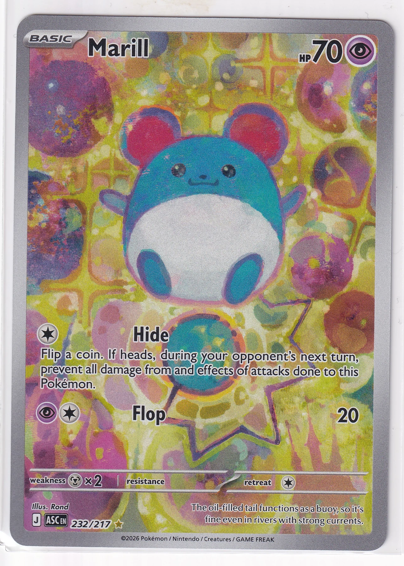 Marill 232/217 Ascended Heroes front card photo in GradeValue pregrading report