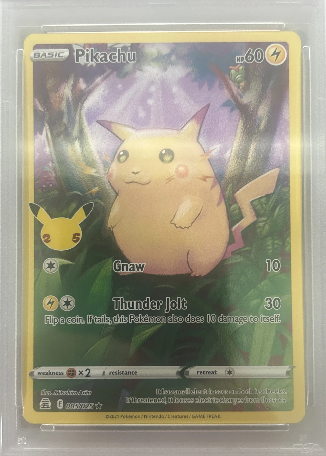 Pikachu 005/25 Celebrations front card photo in GradeValue pregrading report