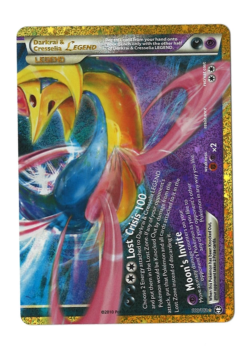 Darkrai & Cresselia LEGEND 100/102 Triumphant front card photo in GradeValue pregrading report