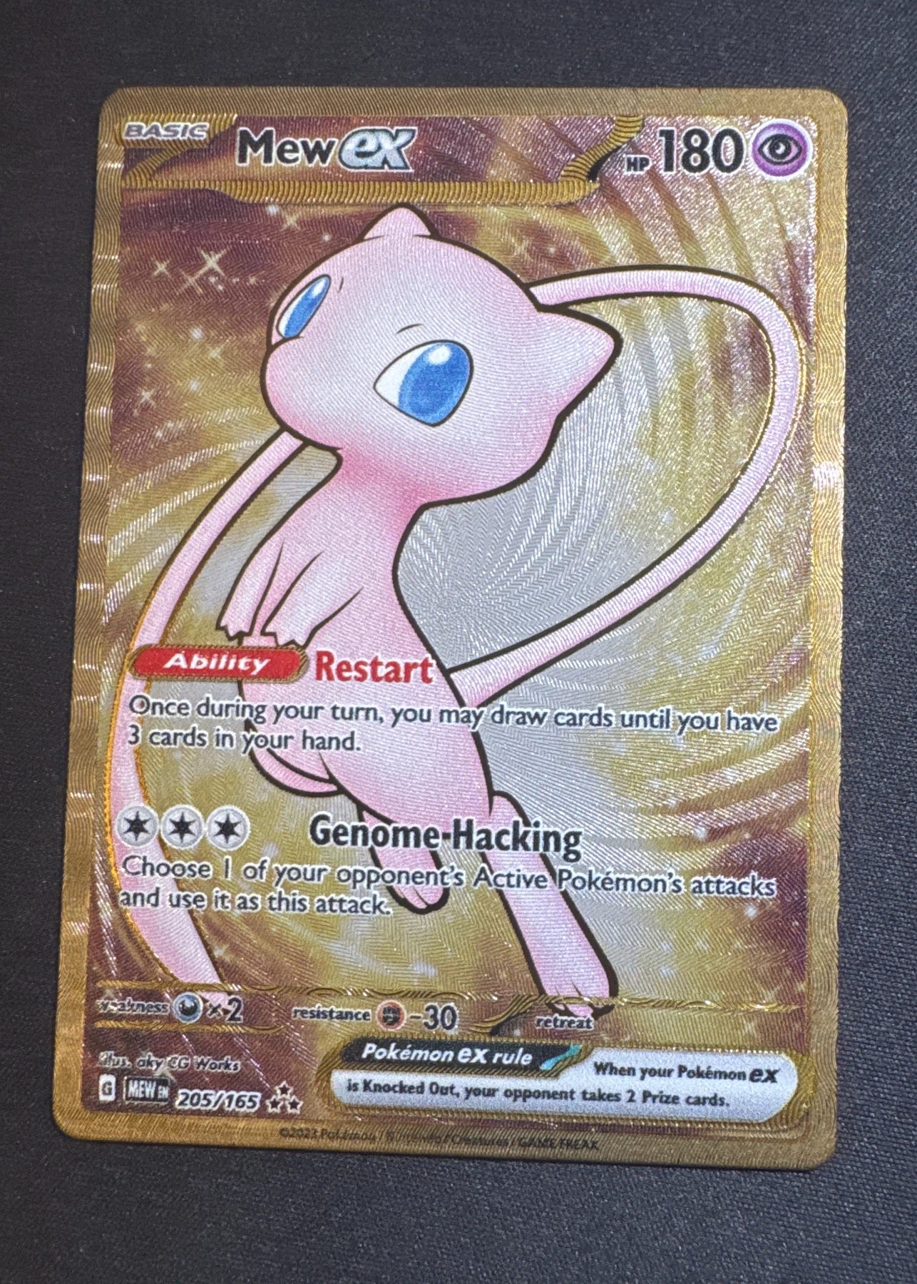 Mew ex 205/165 151 front card photo in GradeValue pregrading report