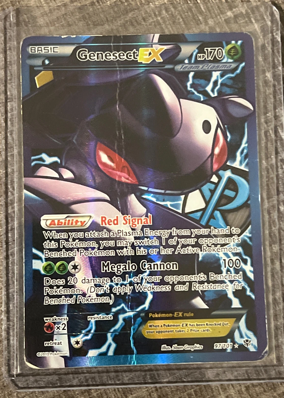 Genesect-EX 097/101 Plasma Blast front card photo in GradeValue pregrading report