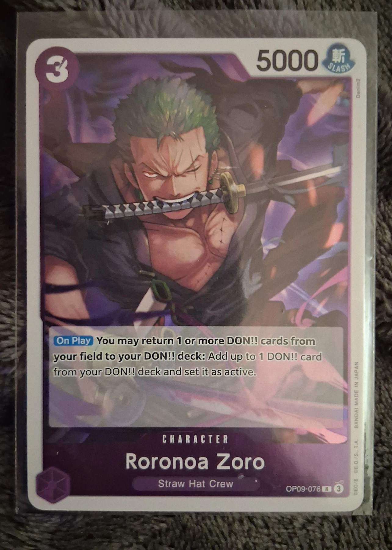 Roronoa Zoro OP09-076 One Piece Promotion Cards front card photo in GradeValue pregrading report