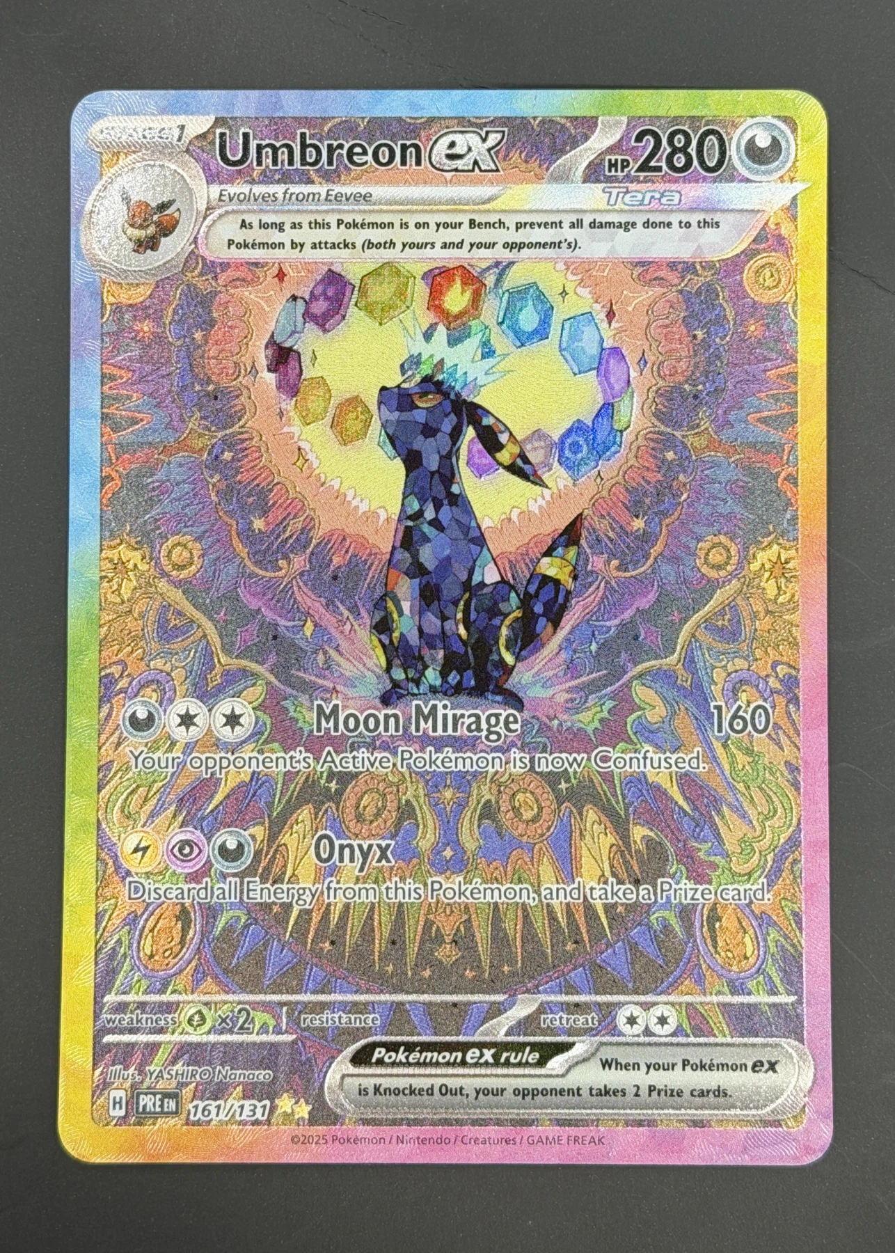 Umbreon ex 161/131 Prismatic Evolutions front card photo in GradeValue pregrading report