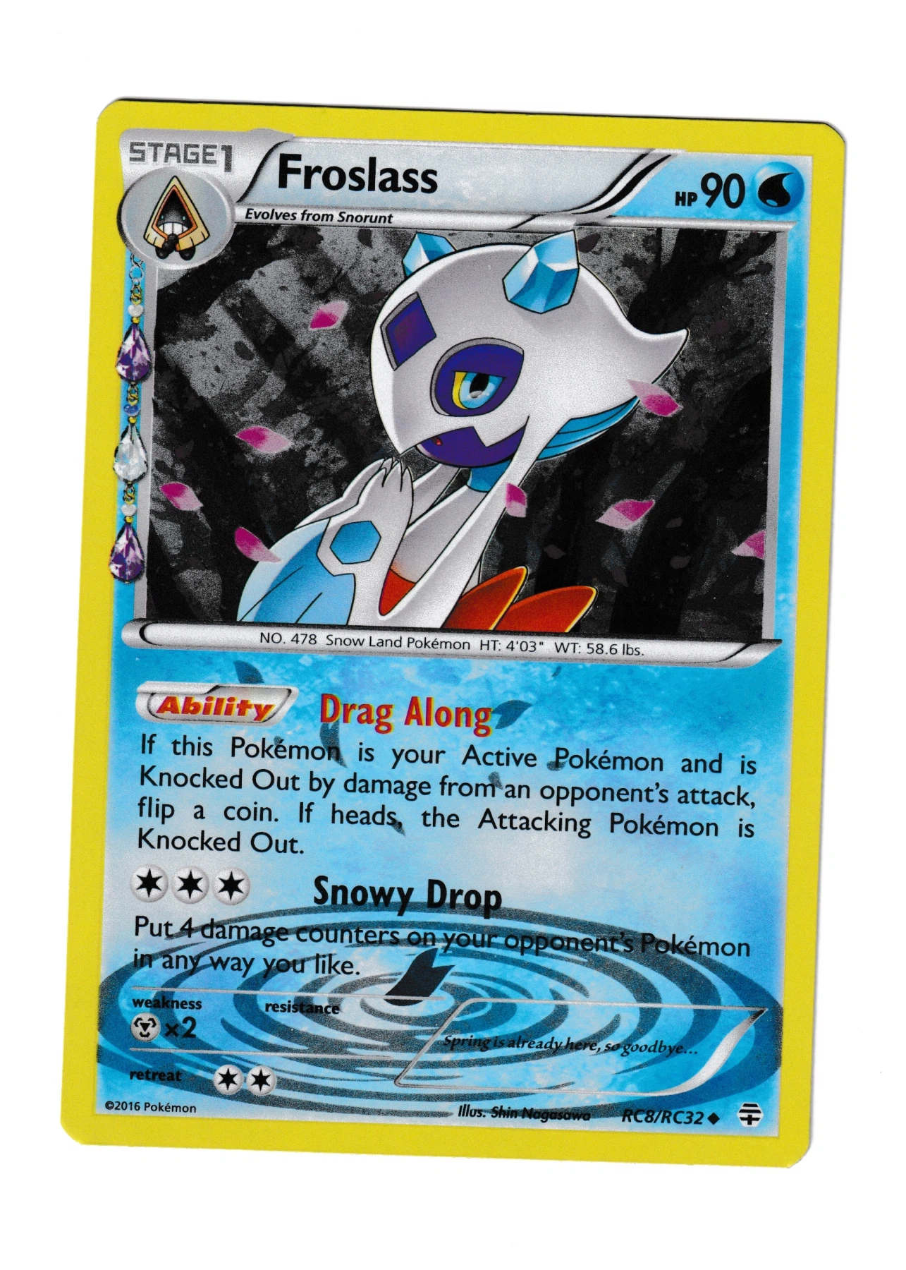 Froslass RC8/83 Generations front card photo in GradeValue pregrading report