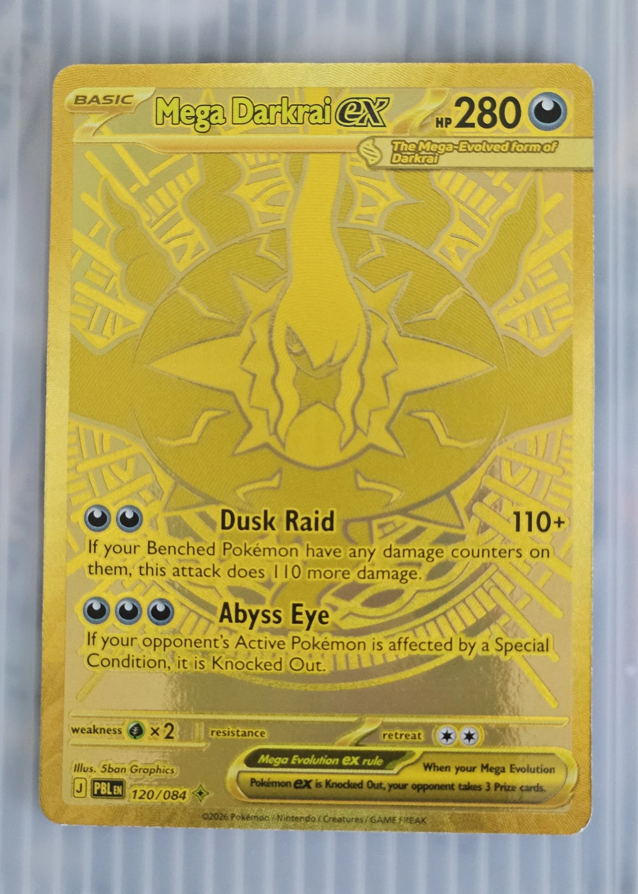 Mega Darkrai ex 120/84 Pitch Black front card photo in GradeValue pregrading report