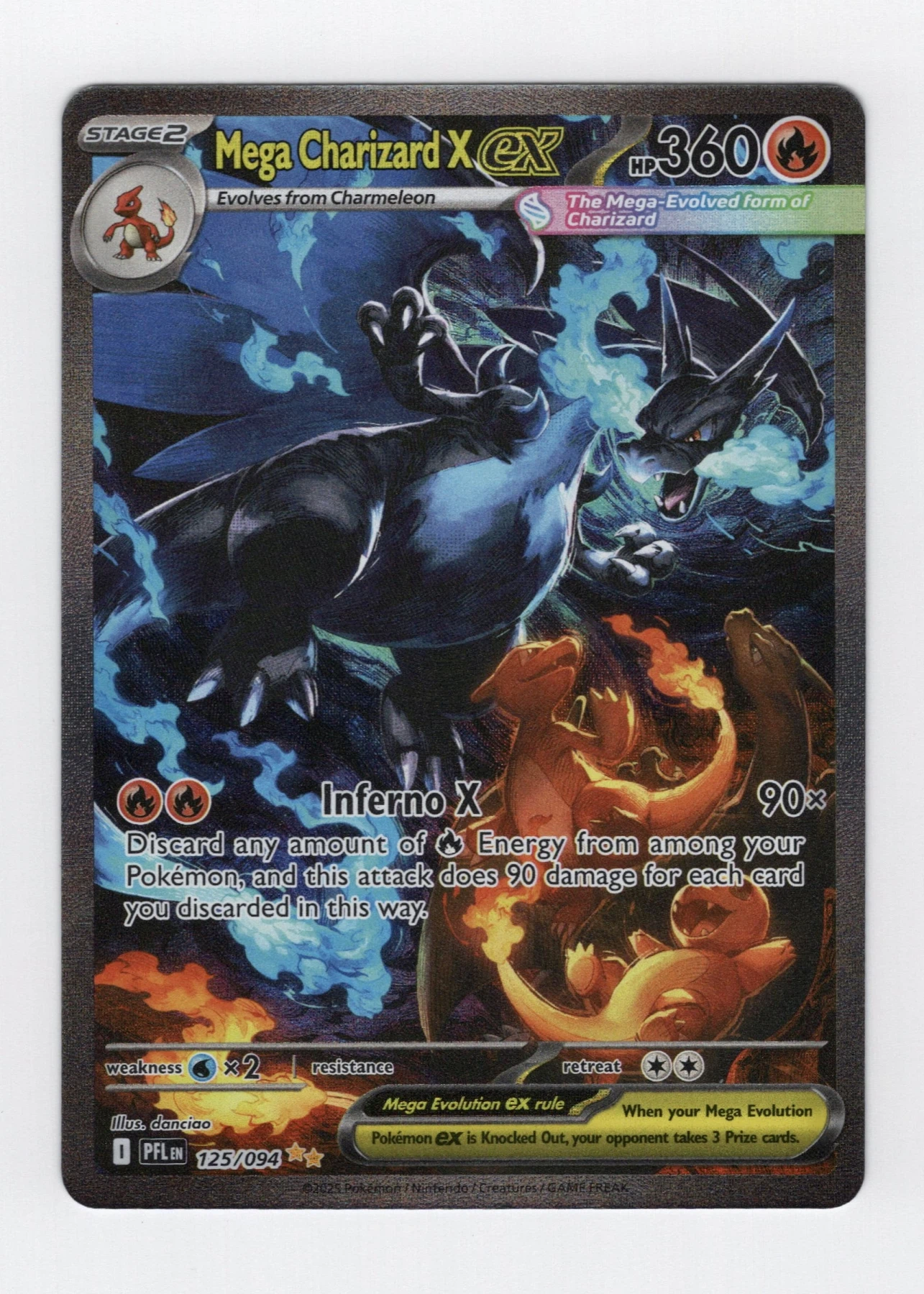 Mega Charizard X ex 125/94 Phantasmal Flames front card photo in GradeValue pregrading report