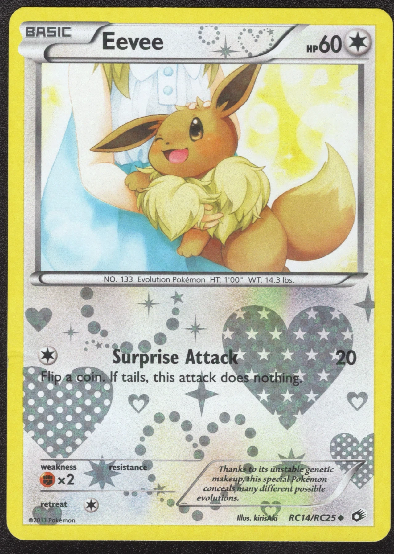Eevee RC14/113 Legendary Treasures front card photo in GradeValue pregrading report