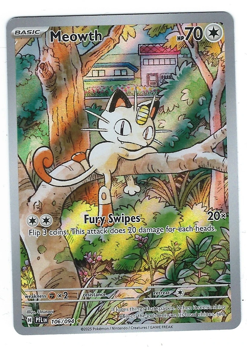 Meowth 106/94 Phantasmal Flames front card photo in GradeValue pregrading report