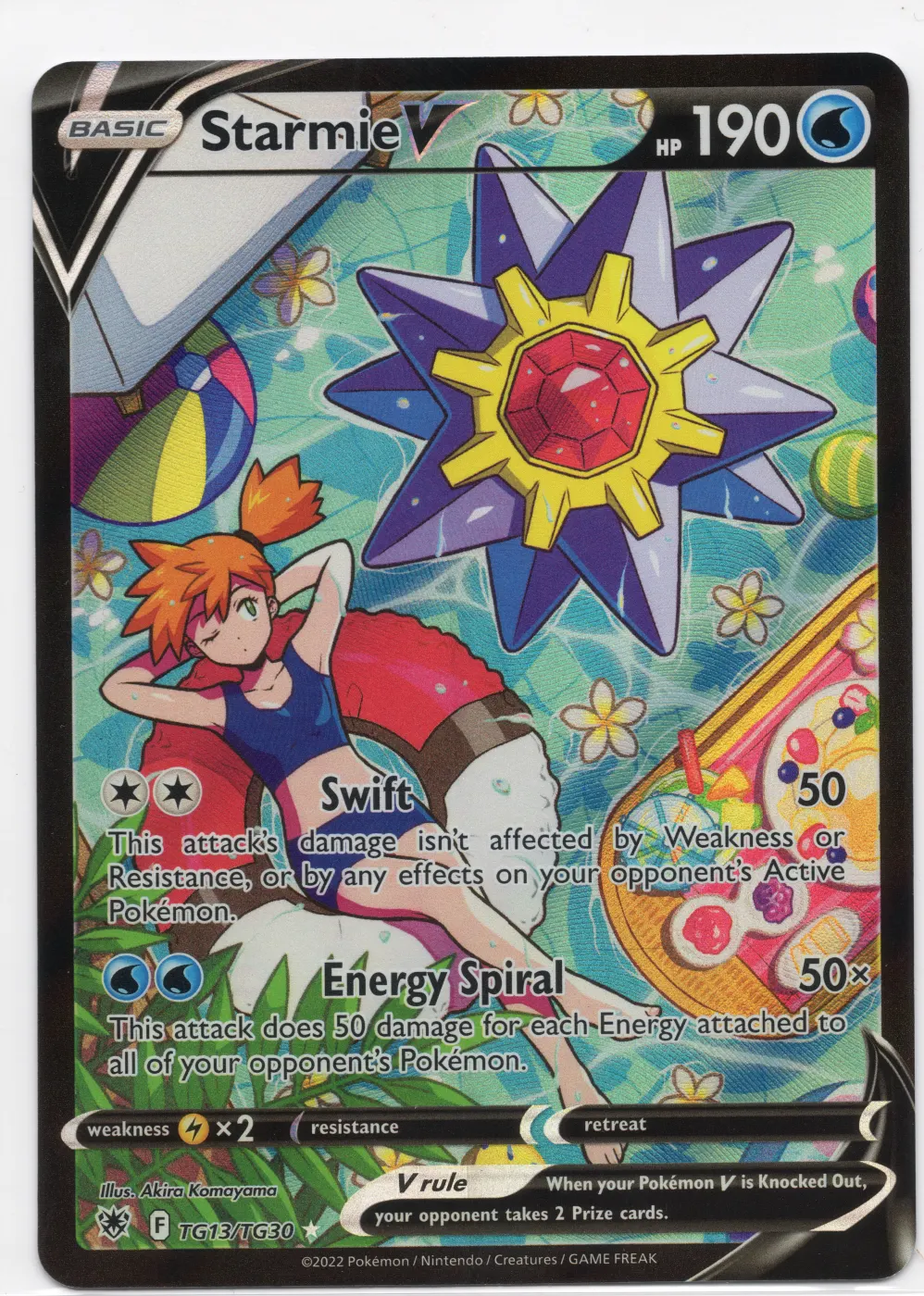 Starmie V TG13/189 Astral Radiance front card photo in GradeValue pregrading report