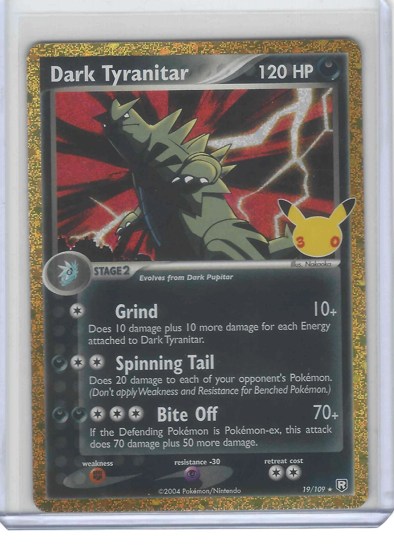 Dark Tyranitar 019 30th Classic Collection front card photo in GradeValue pregrading report