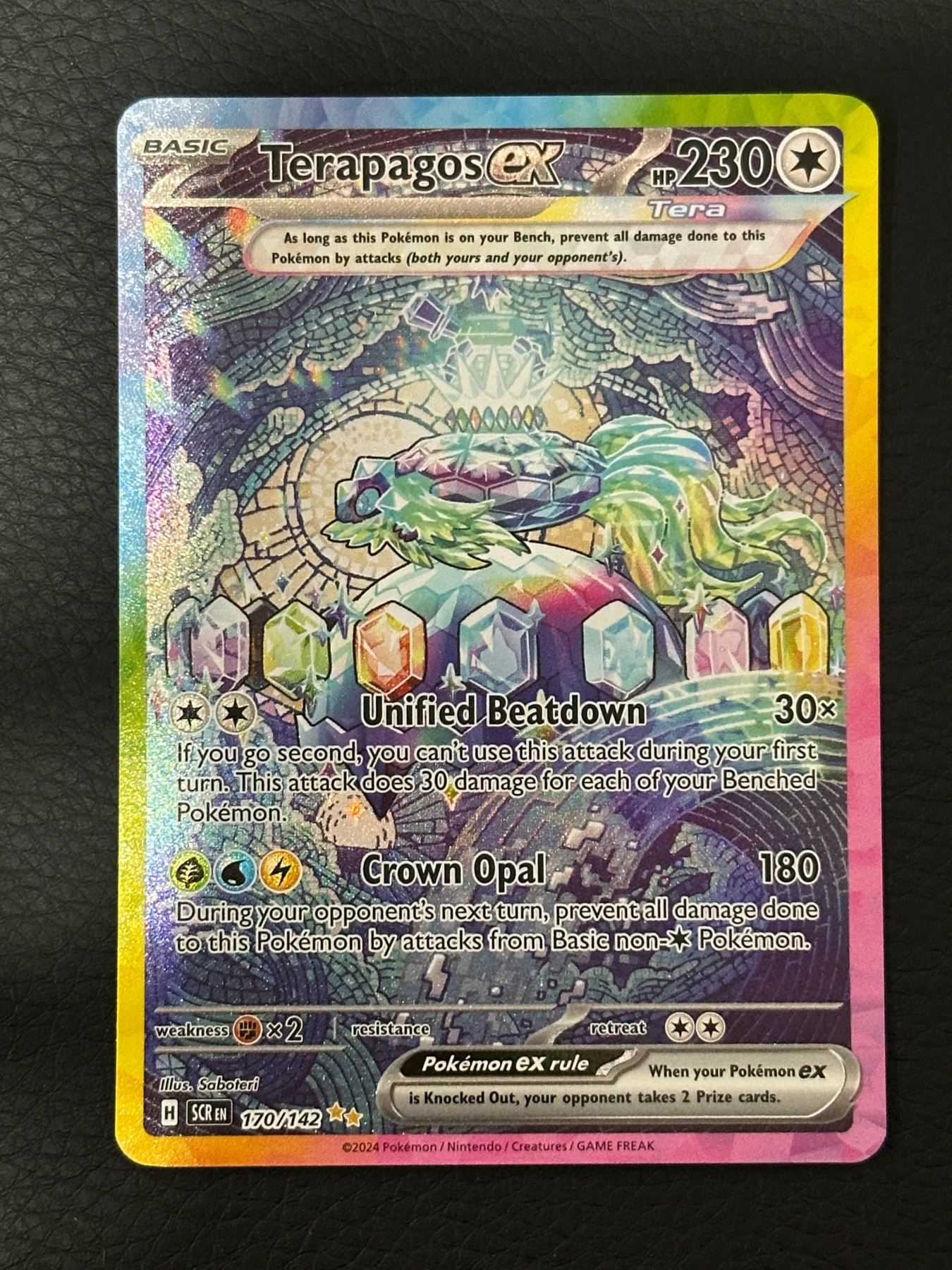 Terapagos ex 170/142 Stellar Crown front card photo in GradeValue pregrading report