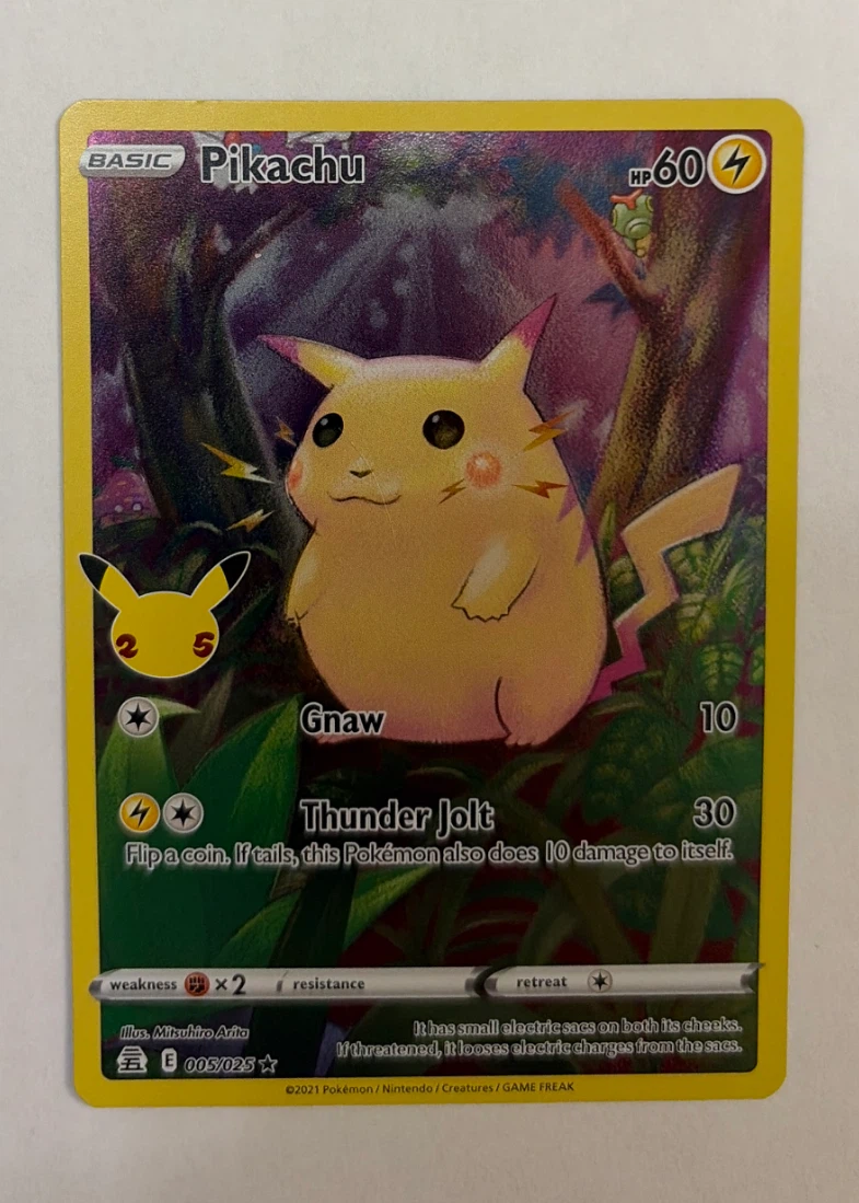 Pikachu 005/25 Celebrations front card photo in GradeValue pregrading report