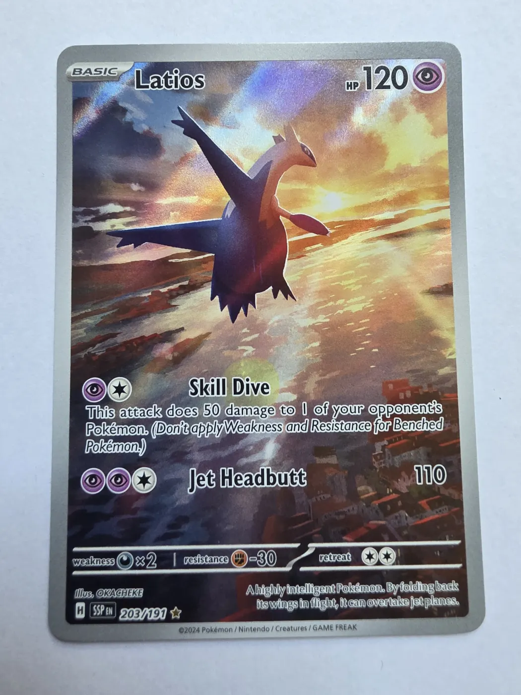 Latios 203/191 Surging Sparks front card photo in GradeValue pregrading report