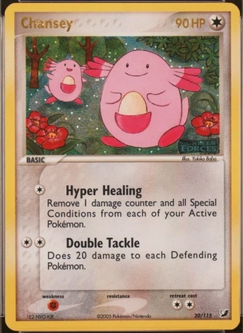 Chansey 020/115 Unseen Forces front card photo in GradeValue pregrading report