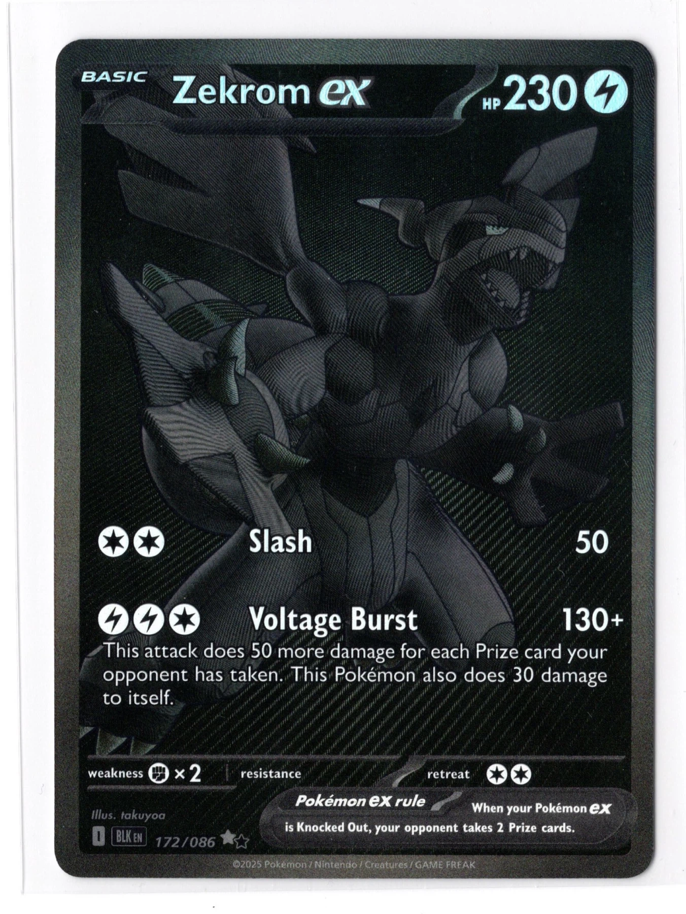 Zekrom ex 172/86 Black Bolt front card photo in GradeValue pregrading report
