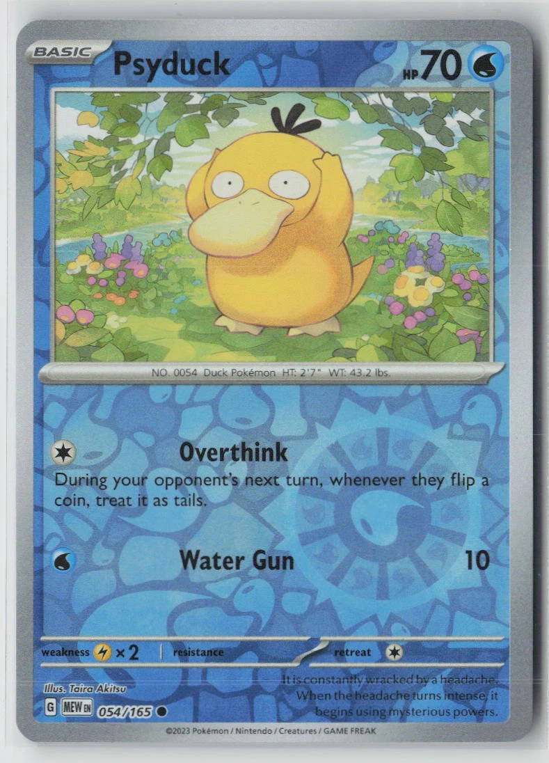 Psyduck 054/165 · Reverse Holo 151 front card photo in GradeValue pregrading report