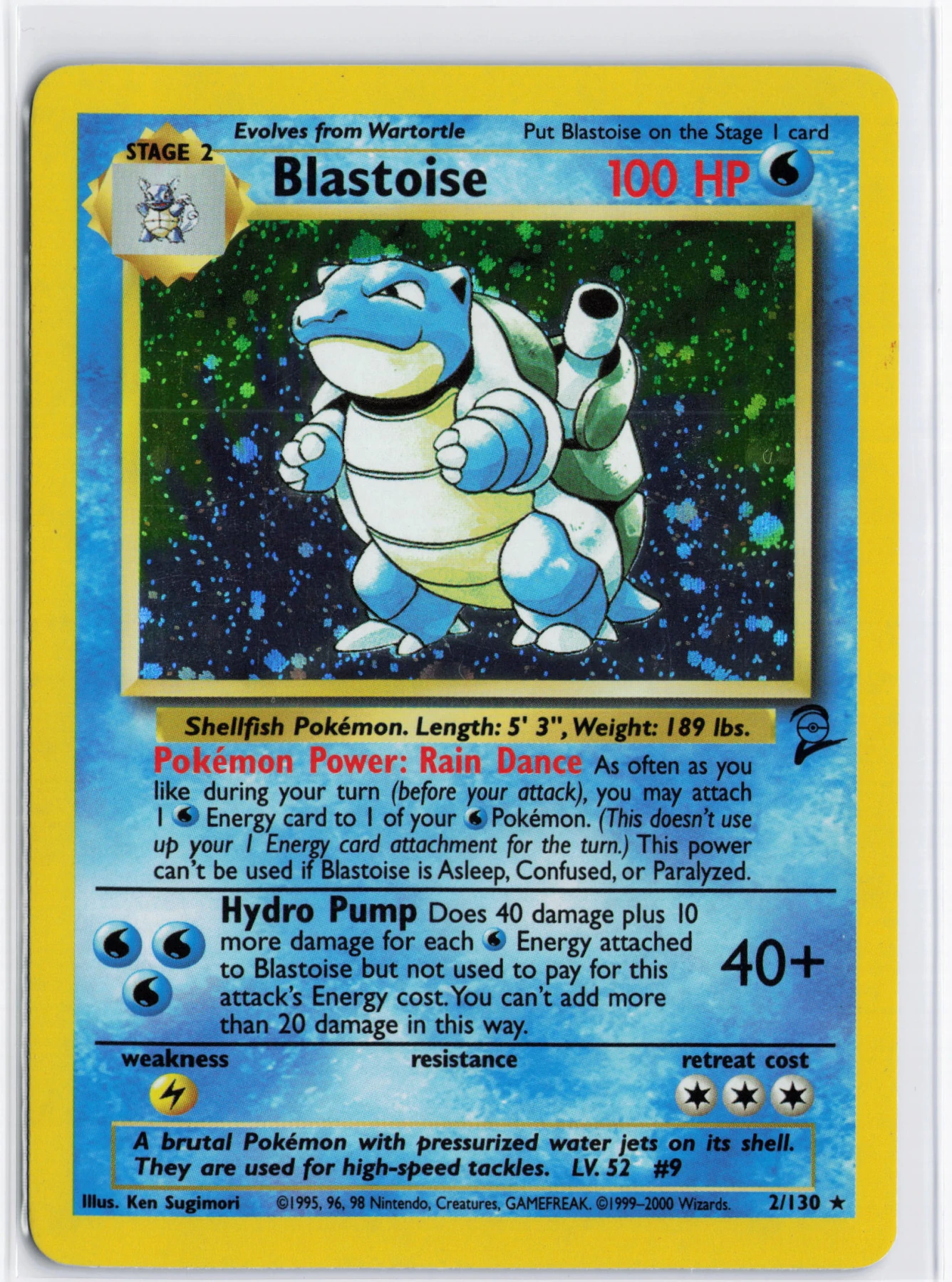 Blastoise 002/130 Base Set 2 front card photo in GradeValue pregrading report