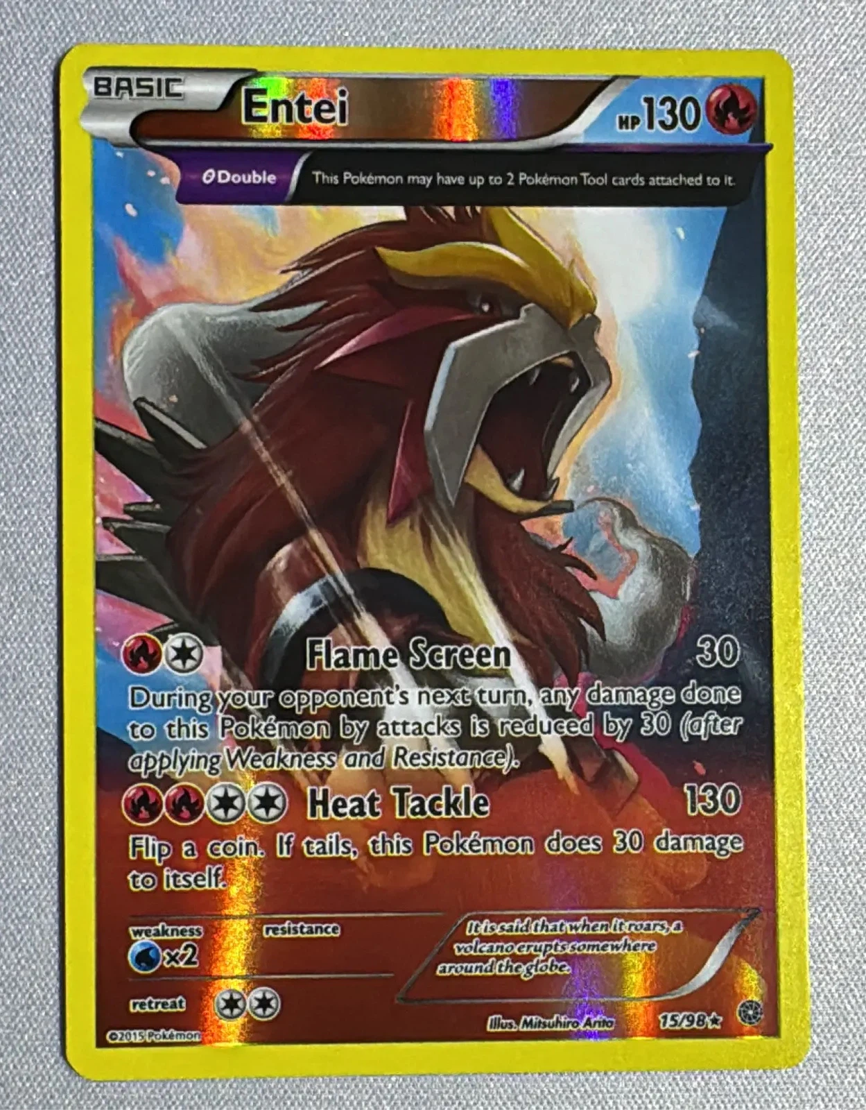 Entei 015/98 Ancient Origins front card photo in GradeValue pregrading report