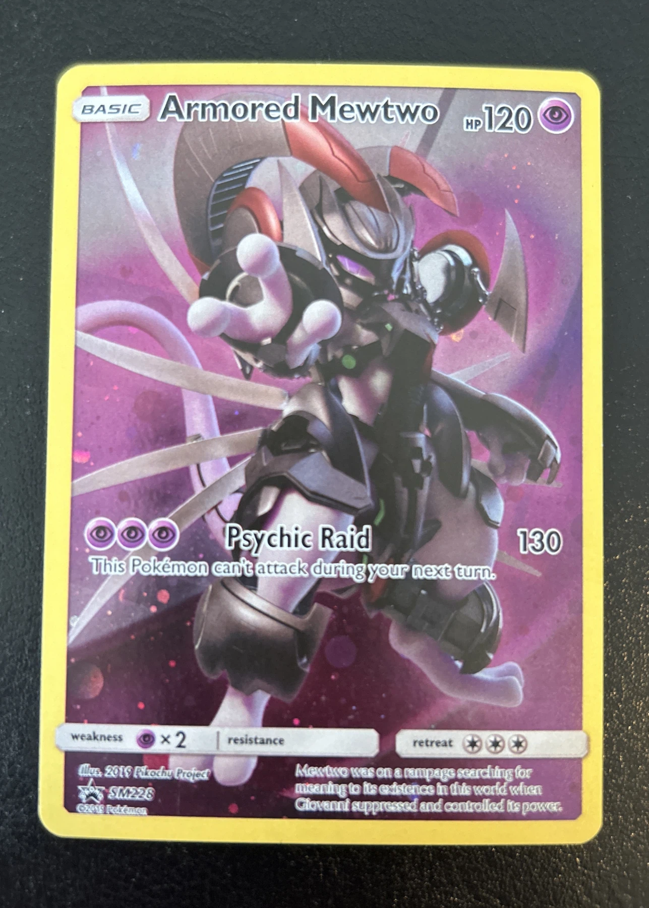 Armored Mewtwo SM228/248 SM Black Star Promos front card photo in GradeValue pregrading report