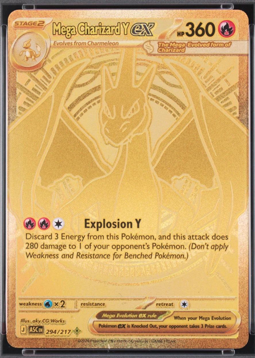 Mega Charizard Y ex 294/217 Ascended Heroes front card photo in GradeValue pregrading report