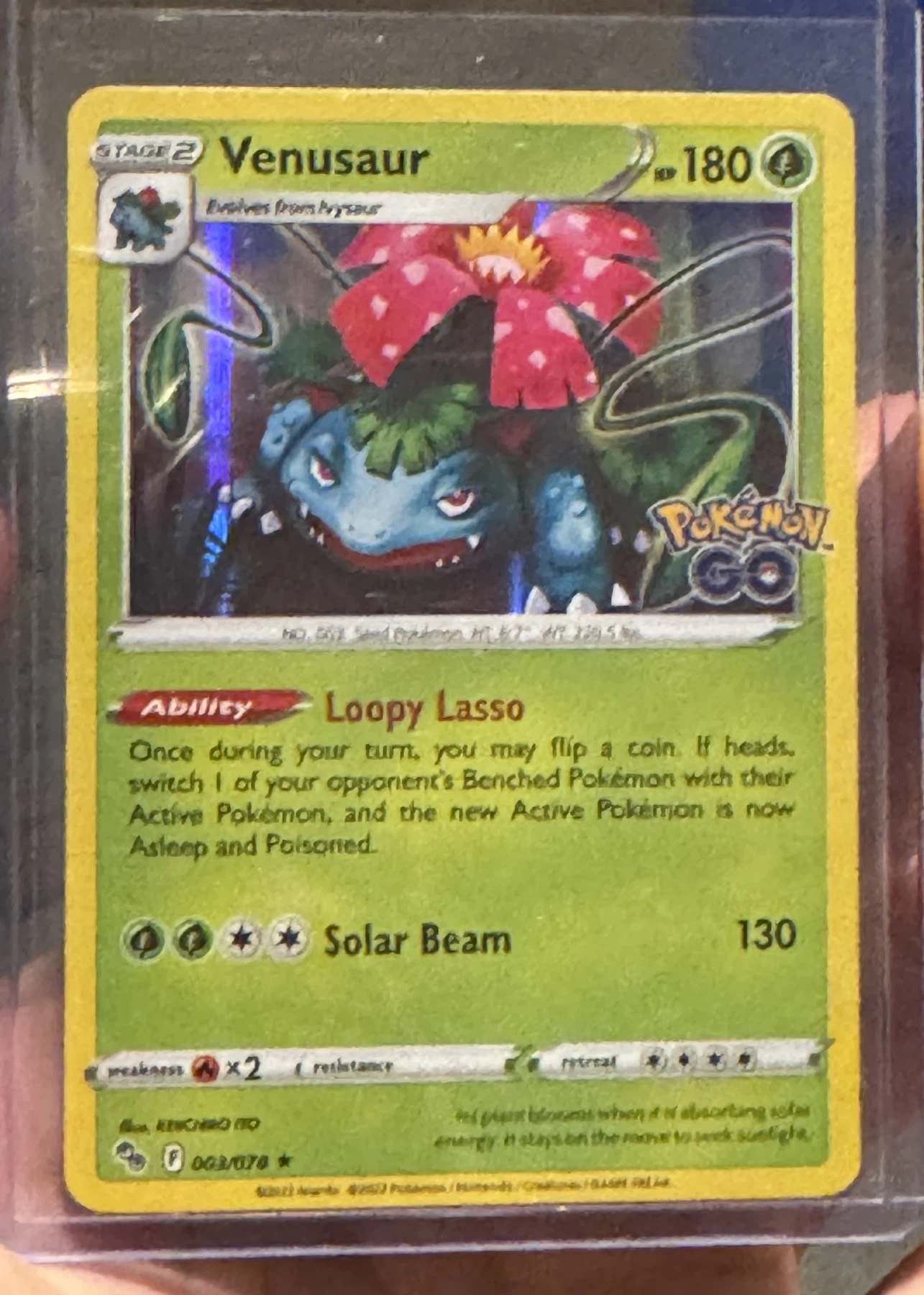 Venusaur 003/78 Pokémon GO front card photo in GradeValue pregrading report