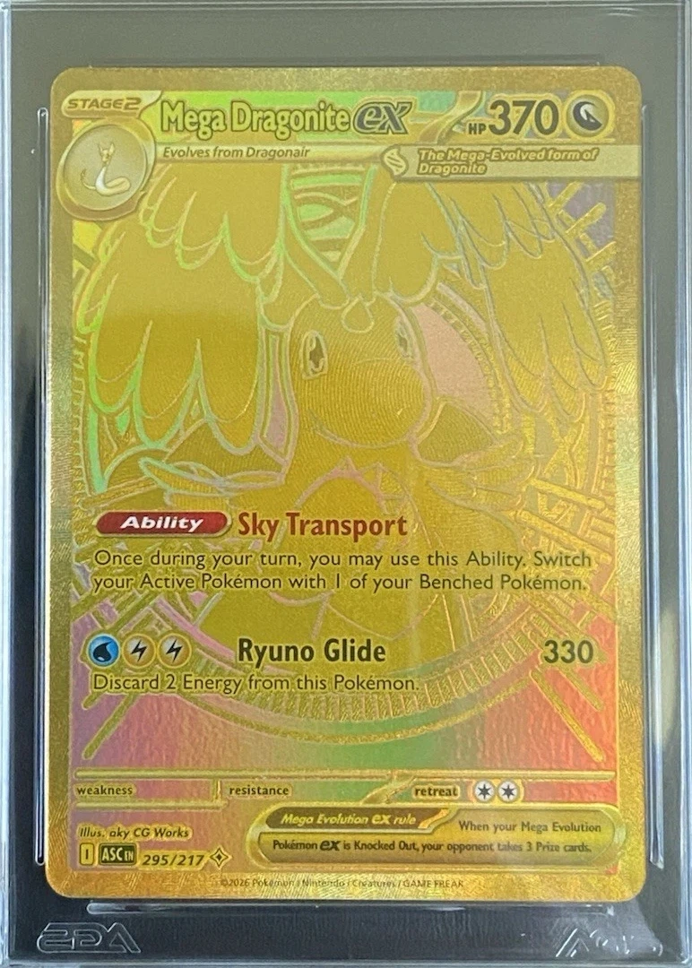 Mega Dragonite ex 295/217 Ascended Heroes front card photo in GradeValue pregrading report