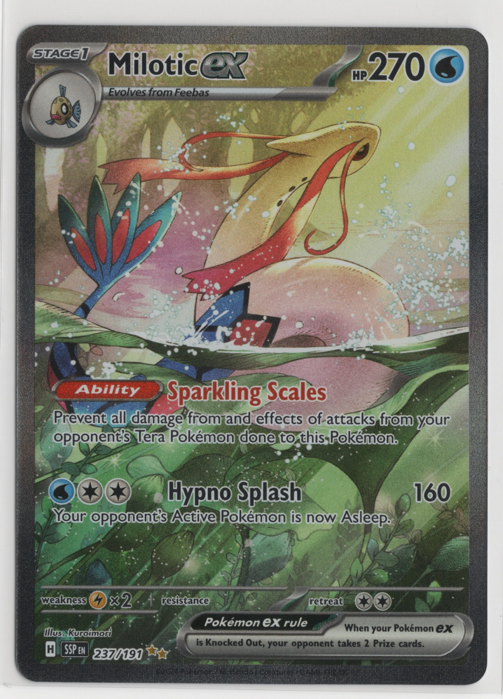 Milotic ex 237/191 Surging Sparks front card photo in GradeValue pregrading report