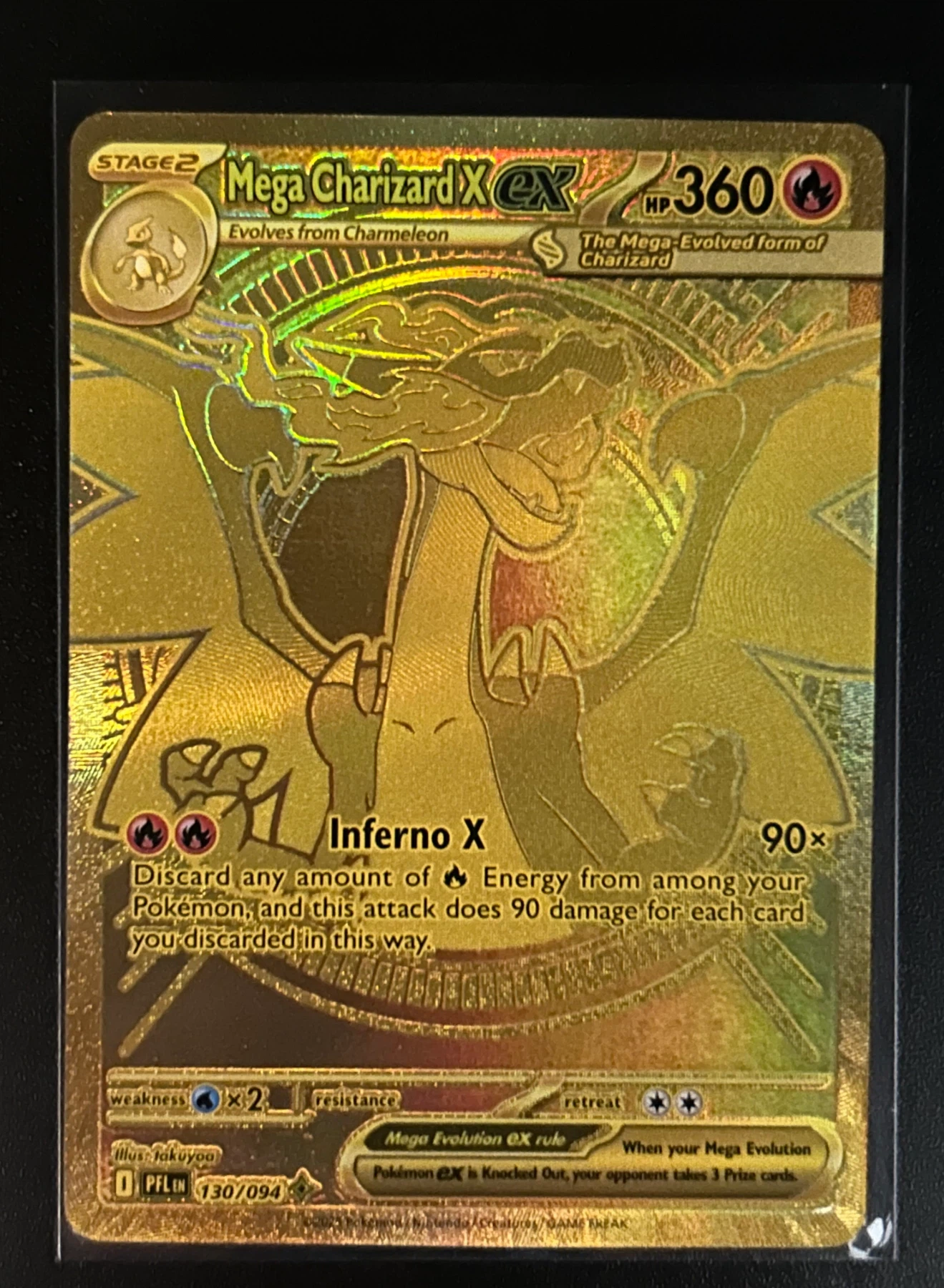 Mega Charizard X ex 130/94 Phantasmal Flames front card photo in GradeValue pregrading report