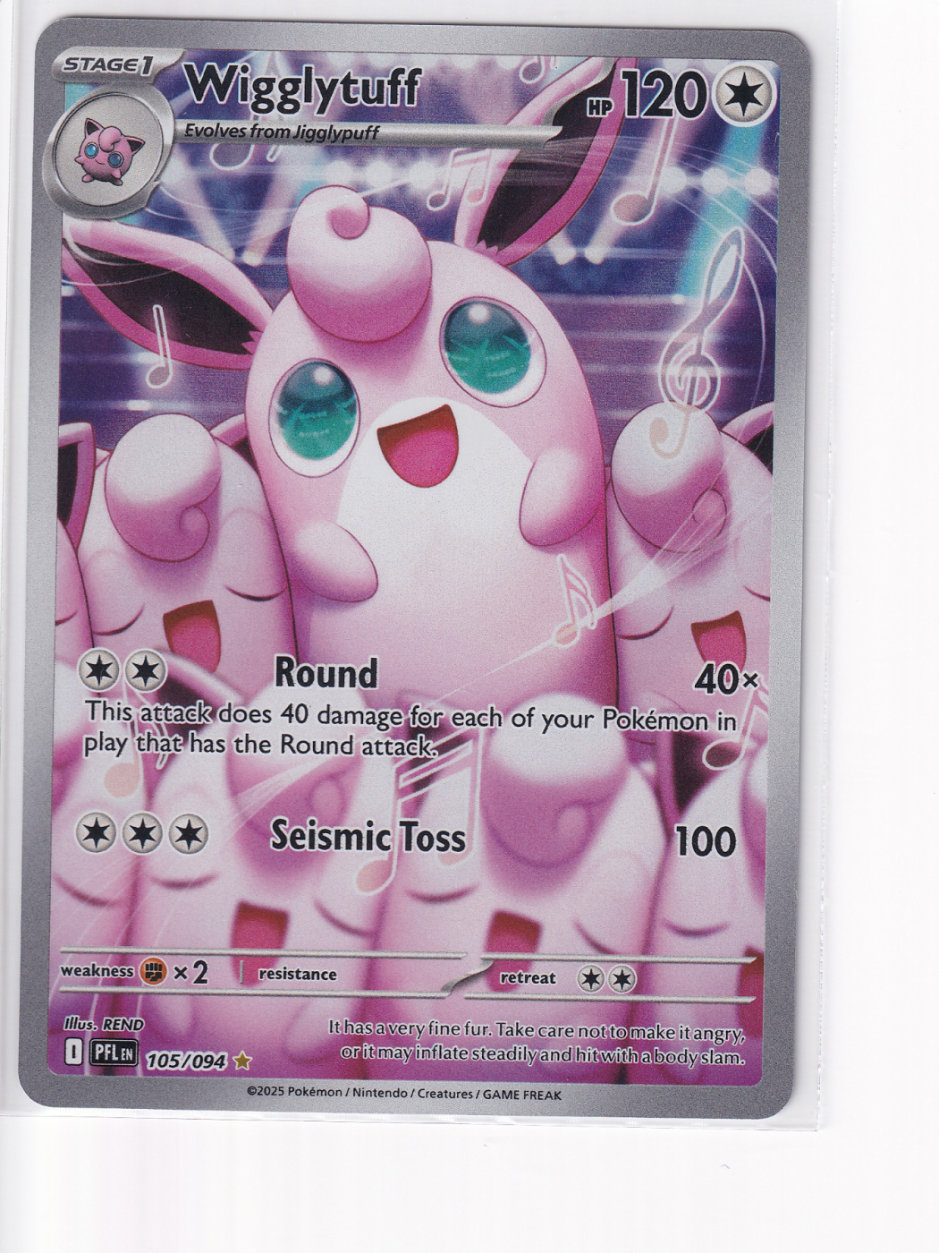 Wigglytuff 105/94 Phantasmal Flames front card photo in GradeValue pregrading report