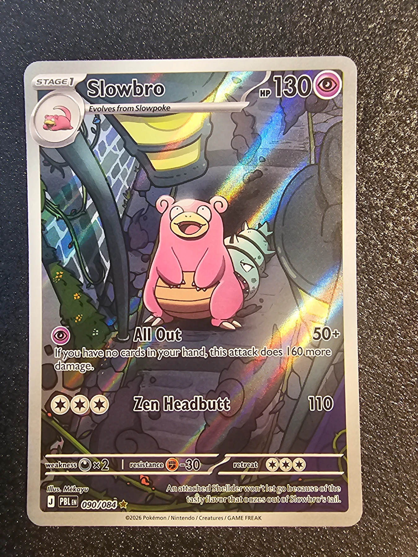 Slowbro 090/84 Pitch Black front card photo in GradeValue pregrading report