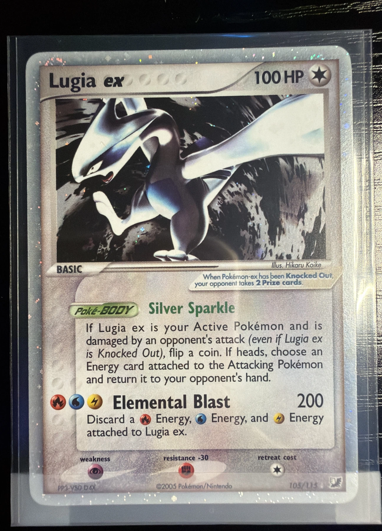 Lugia ex 105/115 Unseen Forces front card photo in GradeValue pregrading report