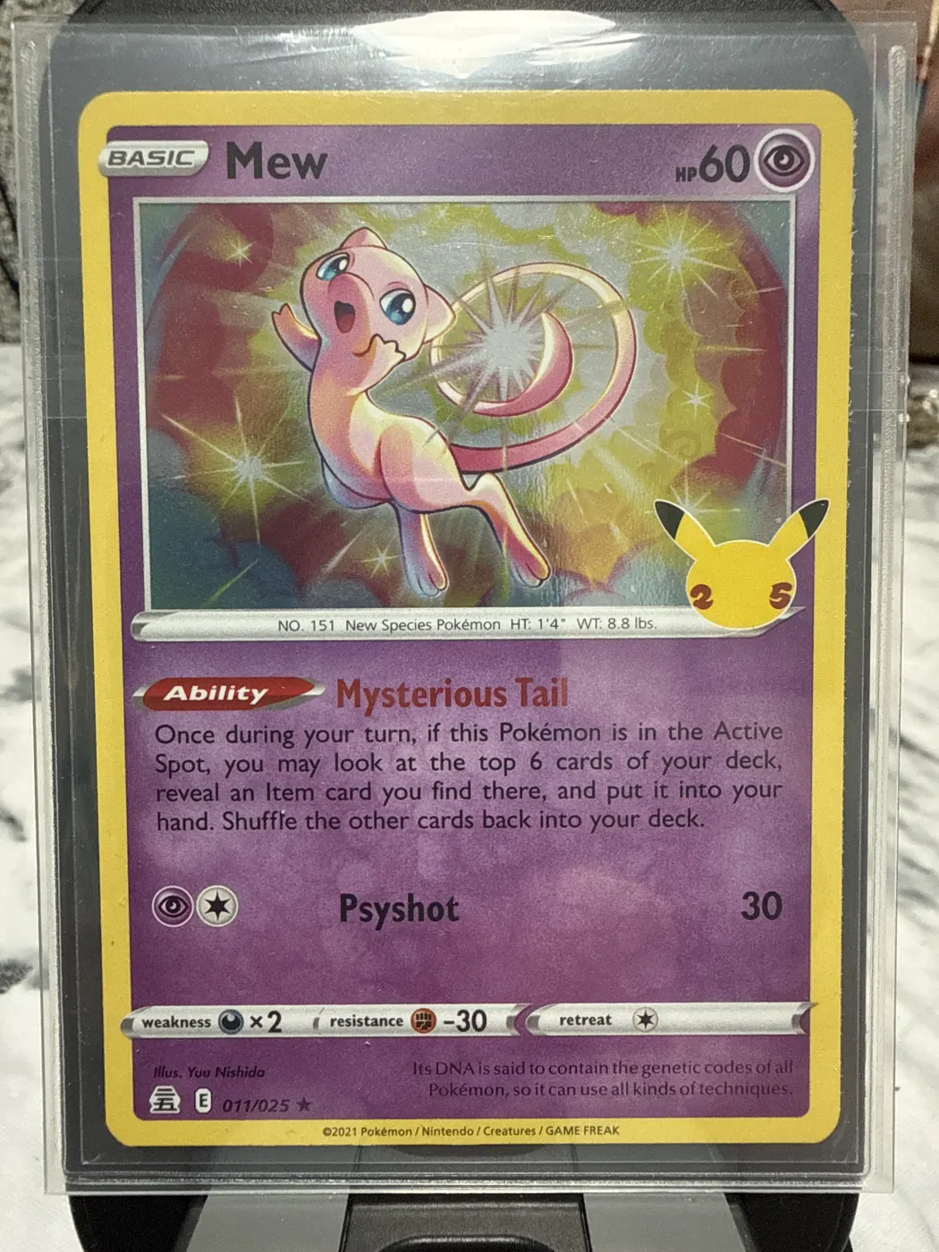 Mew 011/25 Celebrations front card photo in GradeValue pregrading report