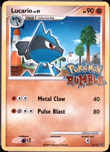 Lucario 012/16 Pokémon Rumble front card photo in GradeValue pregrading report