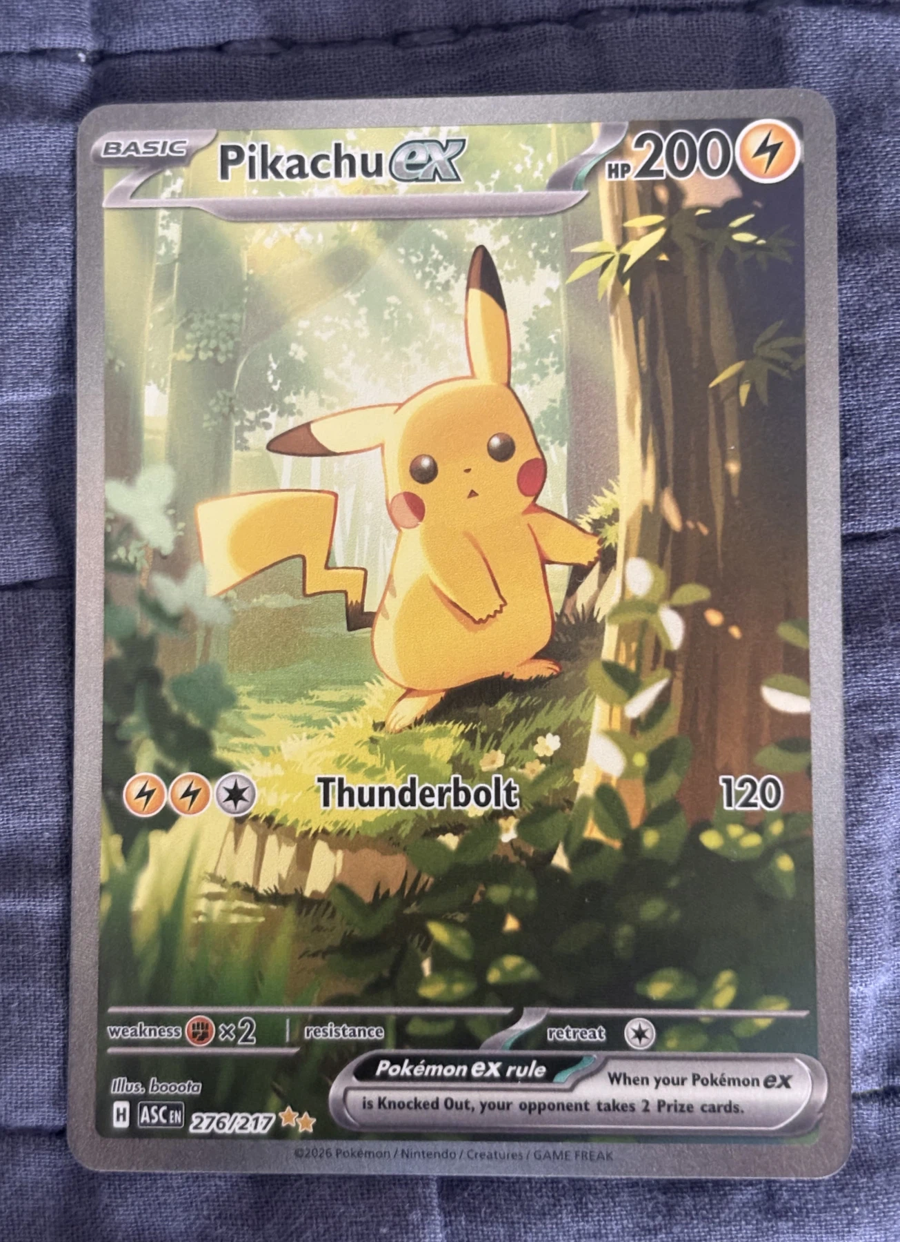 Pikachu ex 276/217 Ascended Heroes front card photo in GradeValue pregrading report