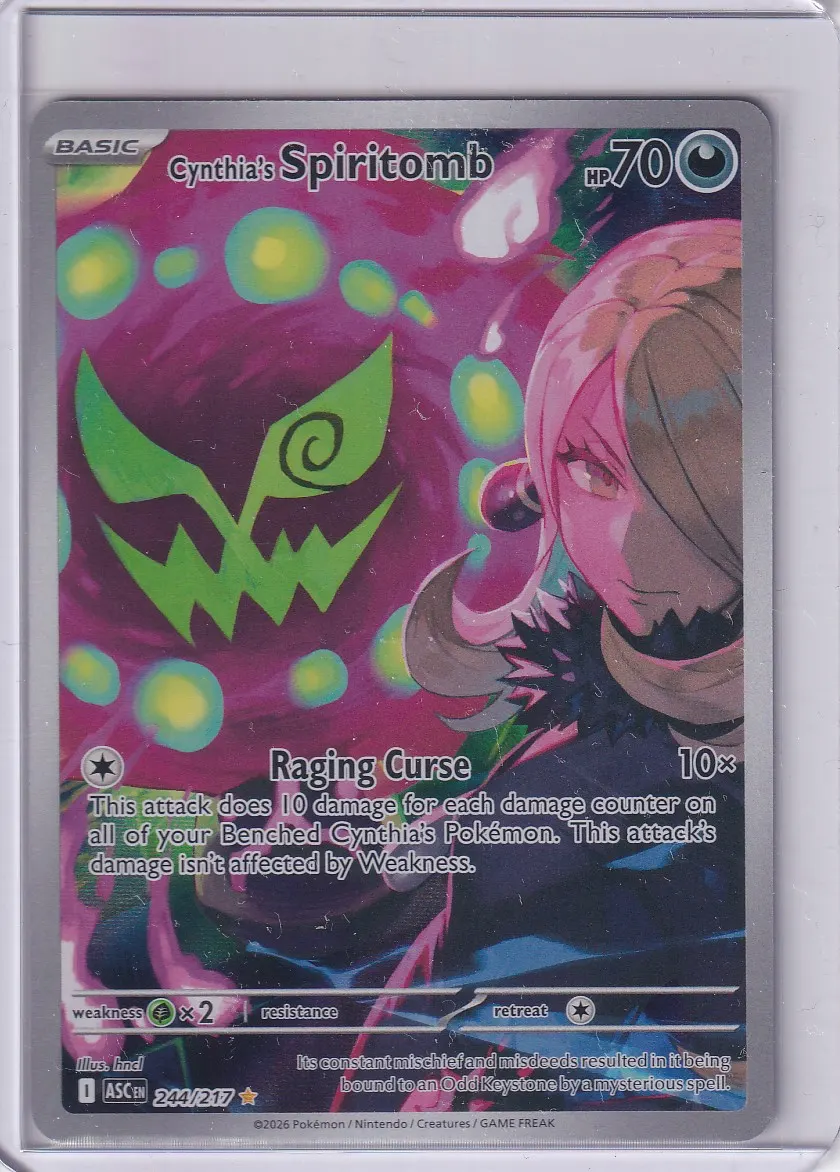 Cynthia's Spiritomb 244/217 Ascended Heroes front card photo in GradeValue pregrading report