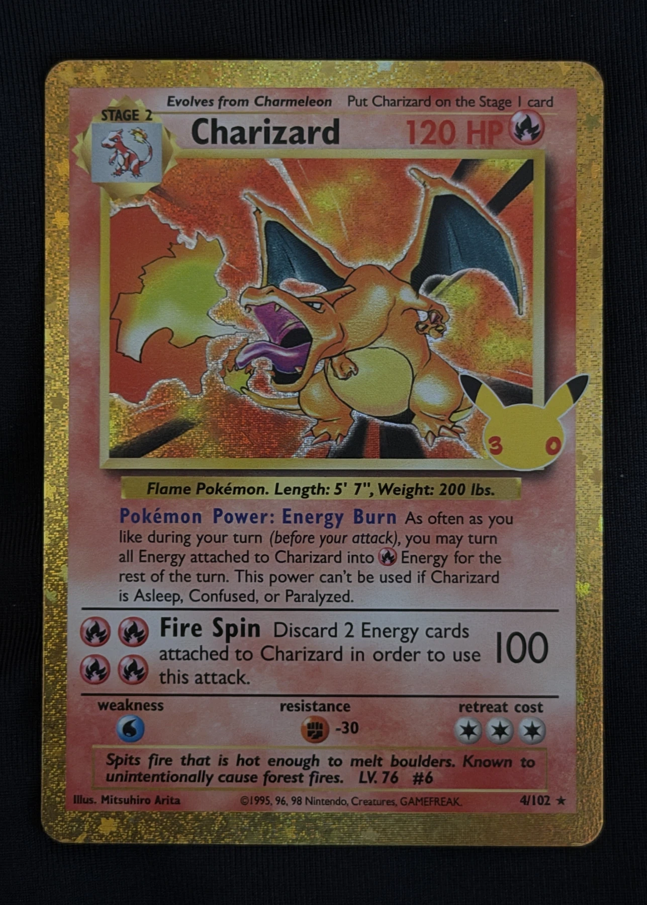 Charizard 004 30th Classic Collection front card photo in GradeValue pregrading report