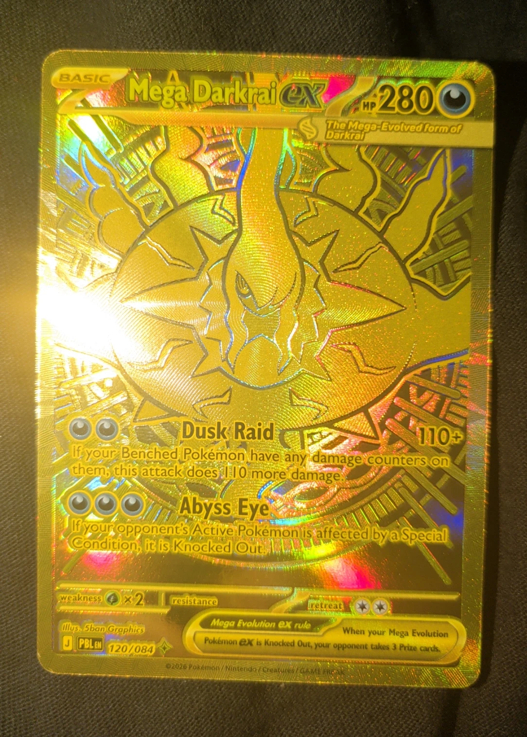 Mega Darkrai ex 120/84 Pitch Black front card photo in GradeValue pregrading report