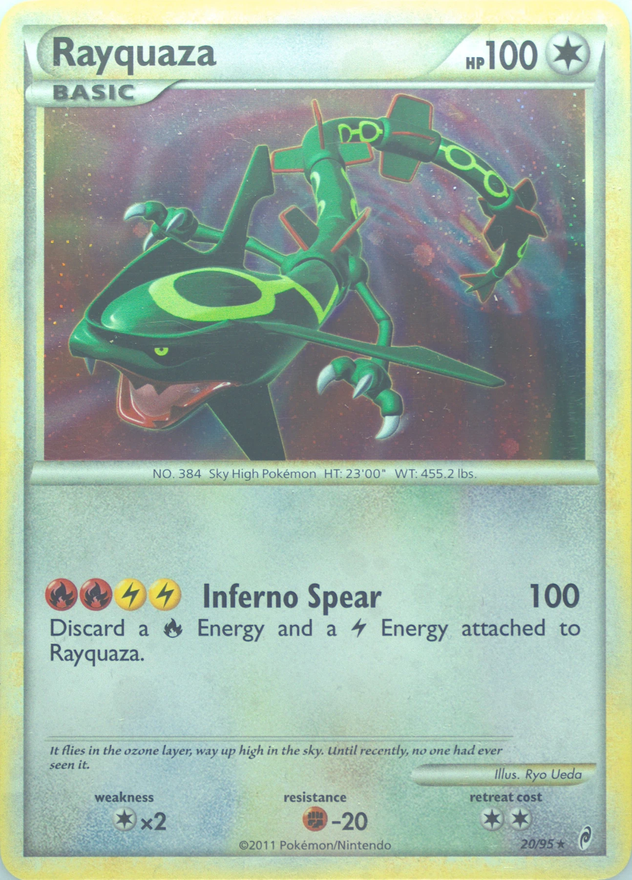 Rayquaza 020/95 Call of Legends front card photo in GradeValue pregrading report