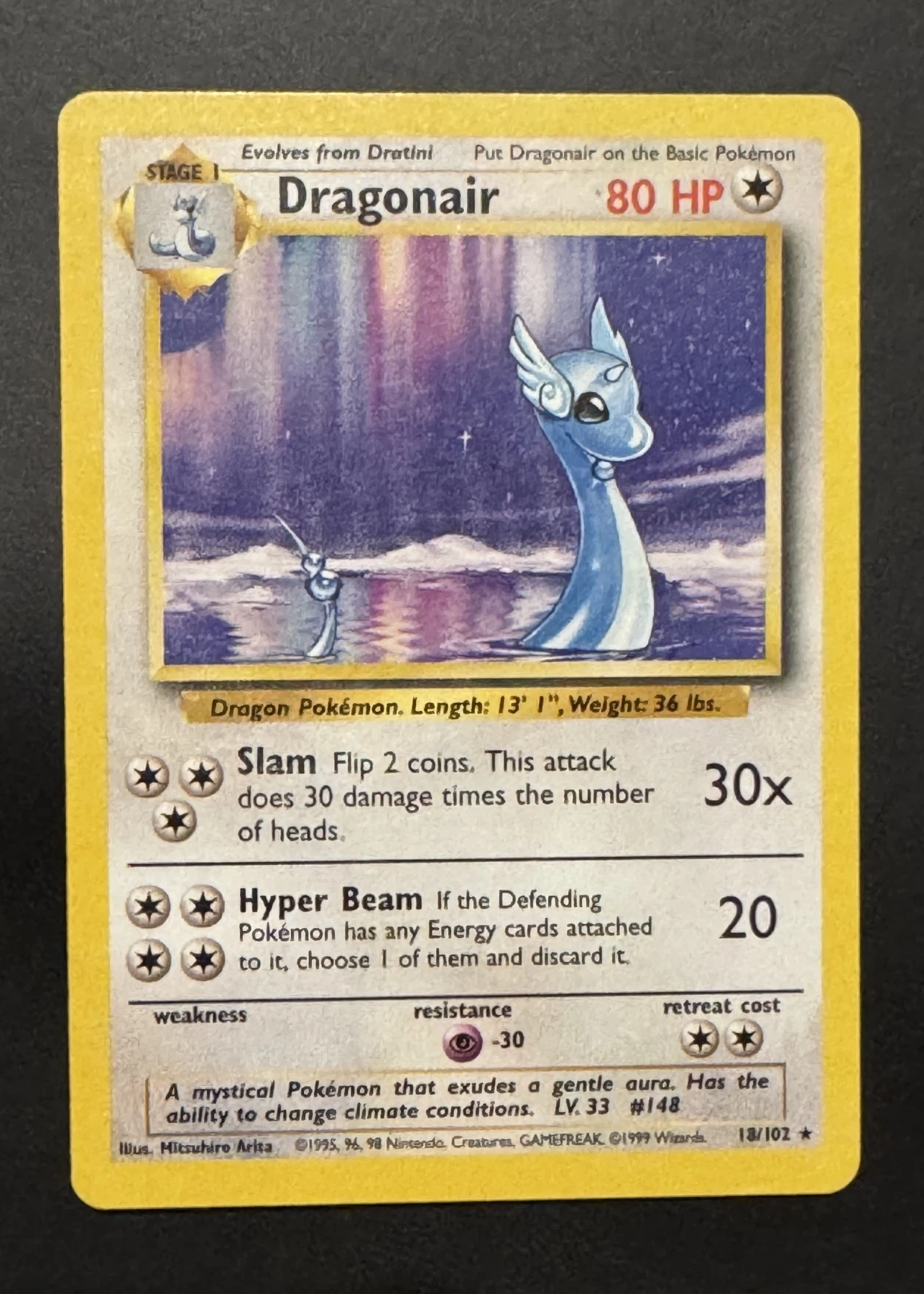 Dragonair 018/102 · Normal Base Set front card photo in GradeValue pregrading report