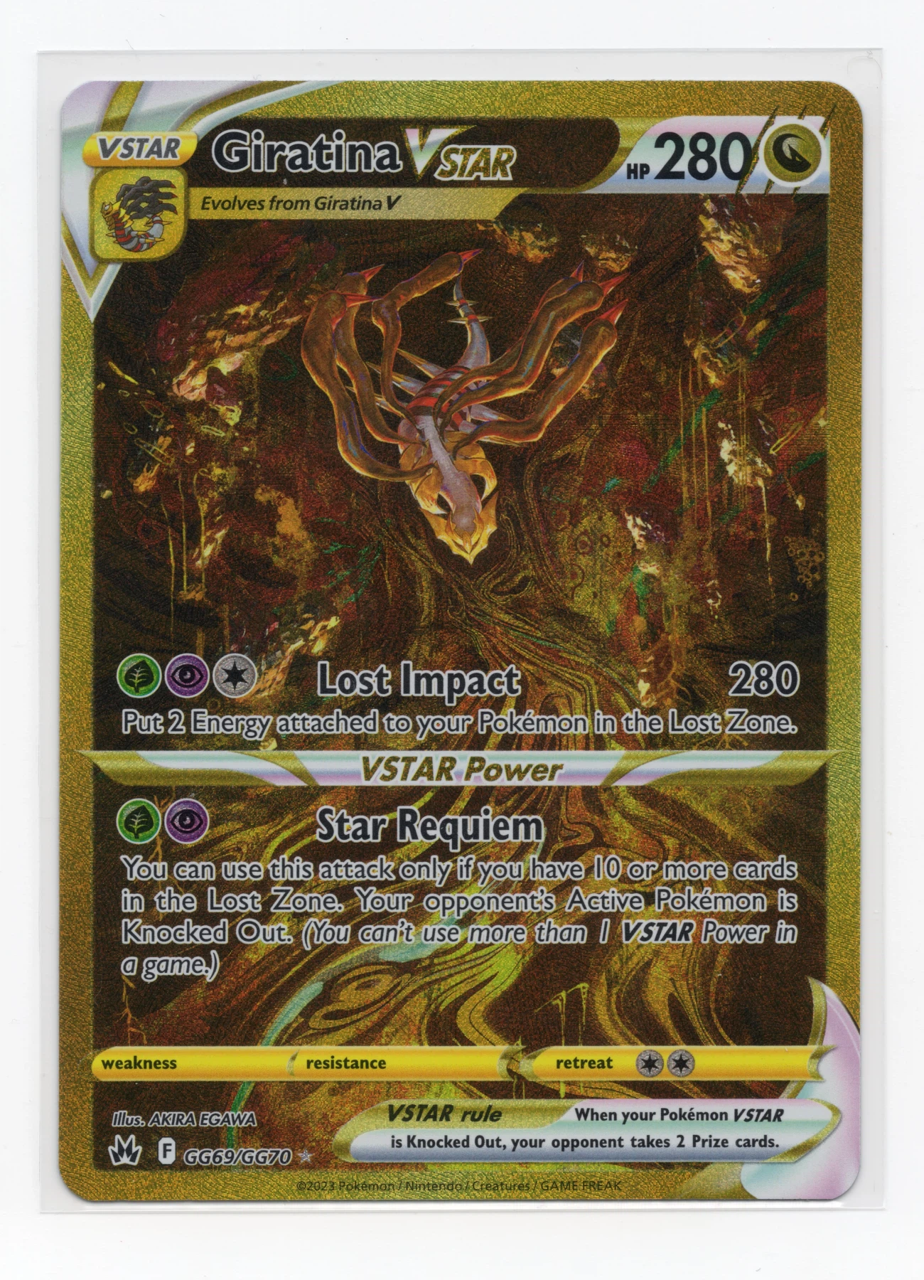 Giratina VSTAR GG69/159 Crown Zenith front card photo in GradeValue pregrading report