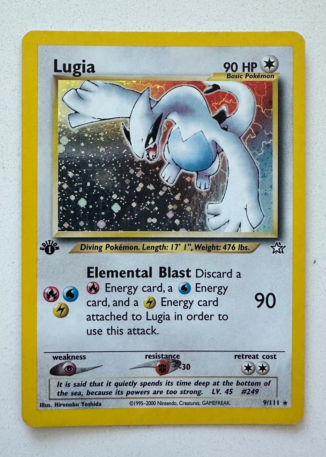 Lugia 009/111 Neo Genesis front card photo in GradeValue pregrading report
