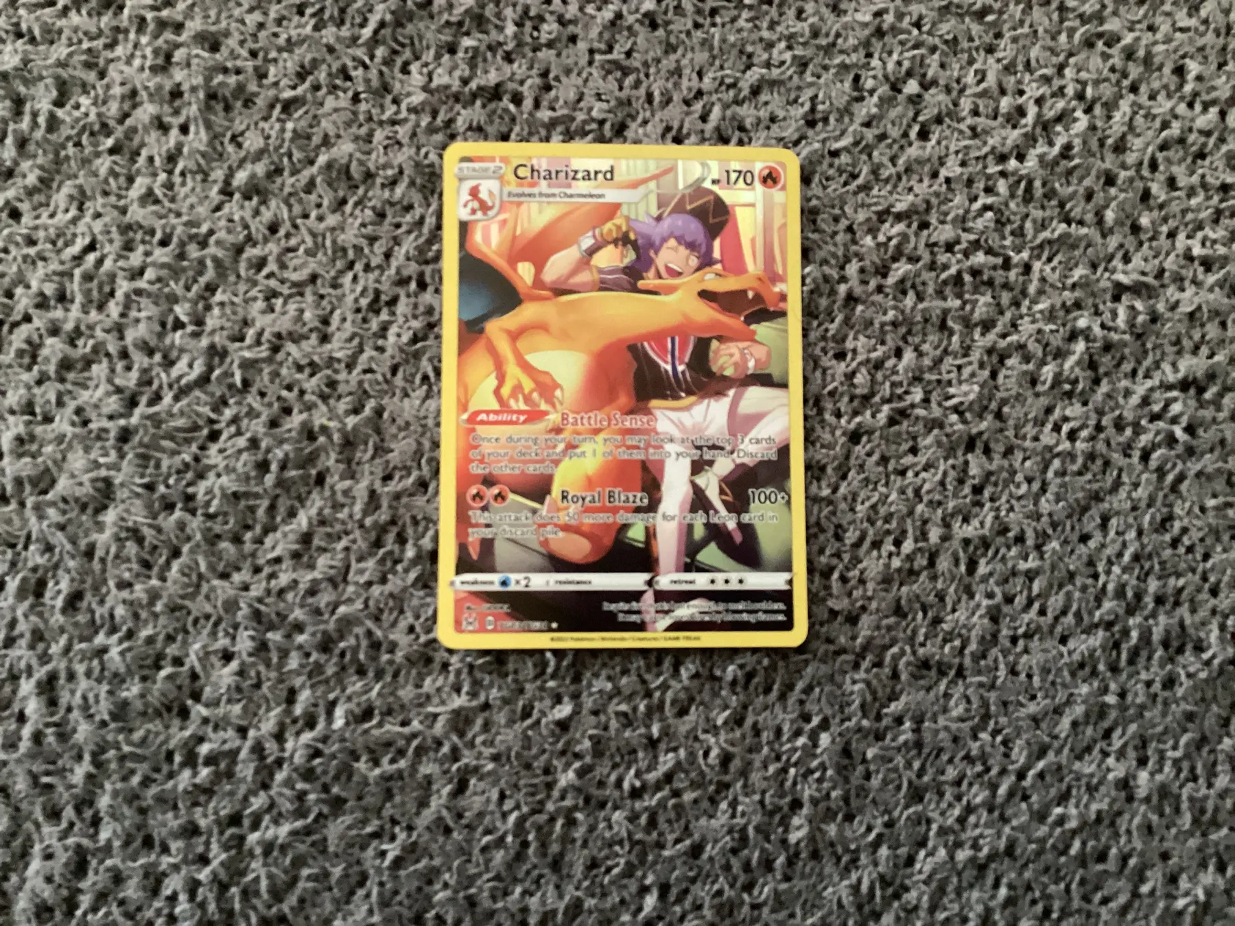 Charizard TG03/196 Lost Origin front card photo in GradeValue pregrading report